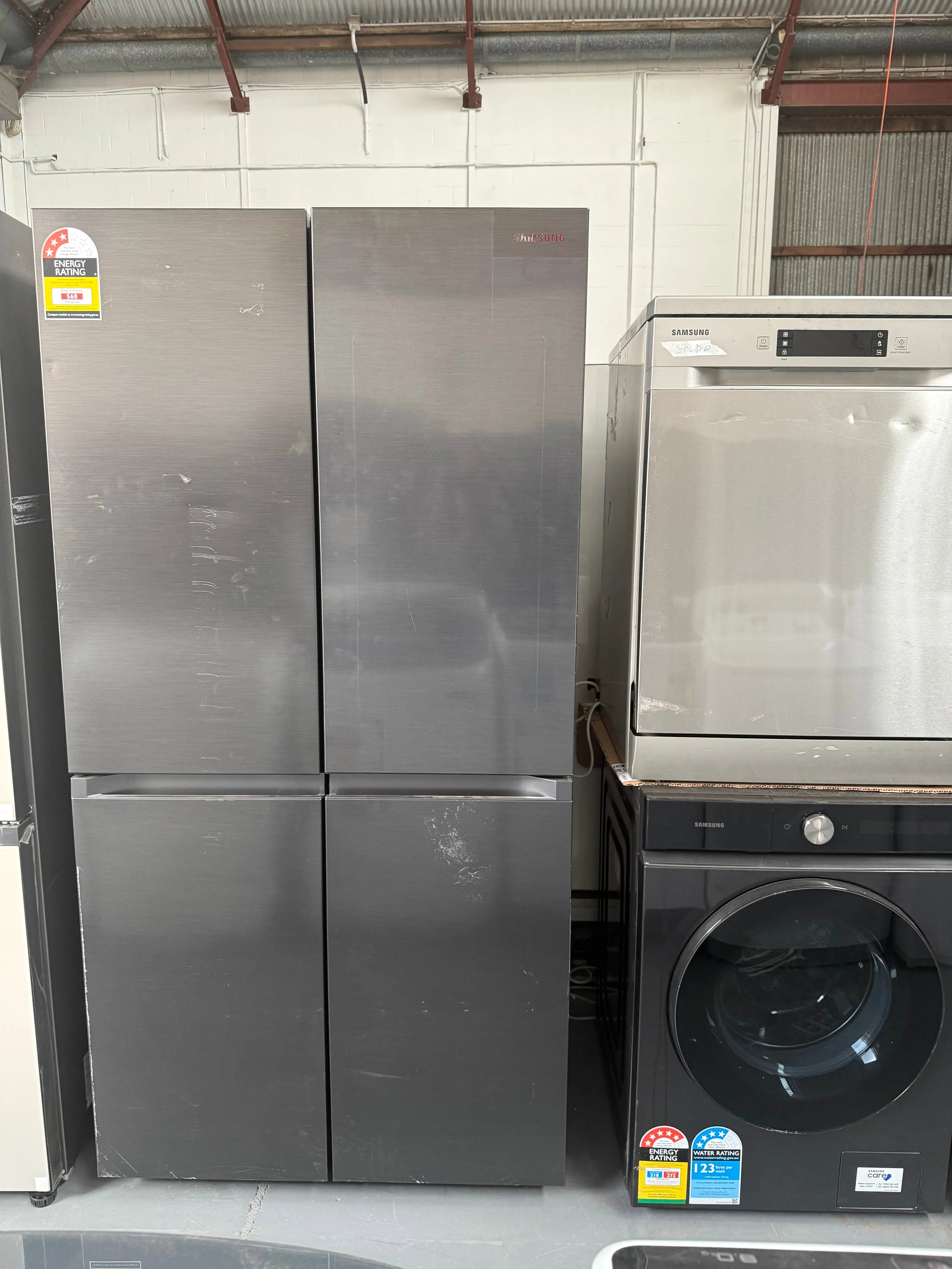 Factory Seconds Samsung 647 Litres Fridge Freezer and Samsung 14 Place Settings and Samsung 12 Kgs Washing Machine | ADELAIDE