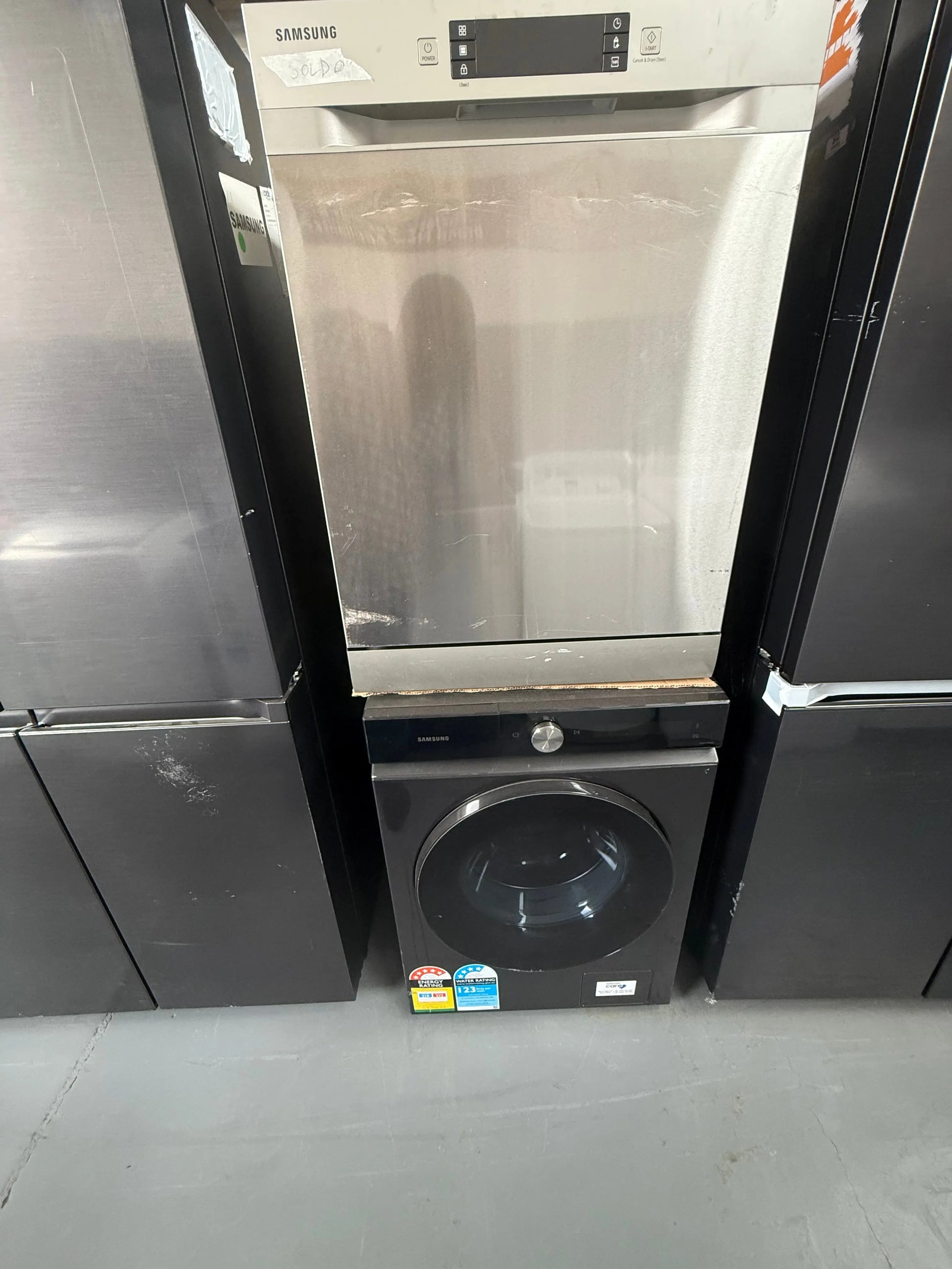 Factory Seconds Samsung 647 Litres Fridge Freezer and Samsung 14 Place Settings and Samsung 12 Kgs Washing Machine | ADELAIDE