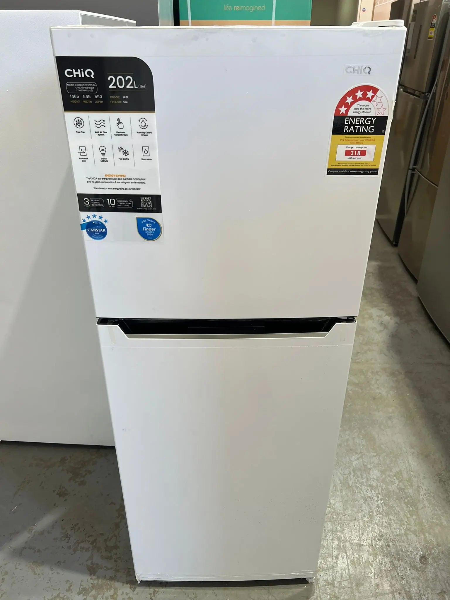 Factory second CHiQ CTM202NW3 202L Top Mount Fridge – White – Refurbished – Top Mount Fridge | ADELAIDE