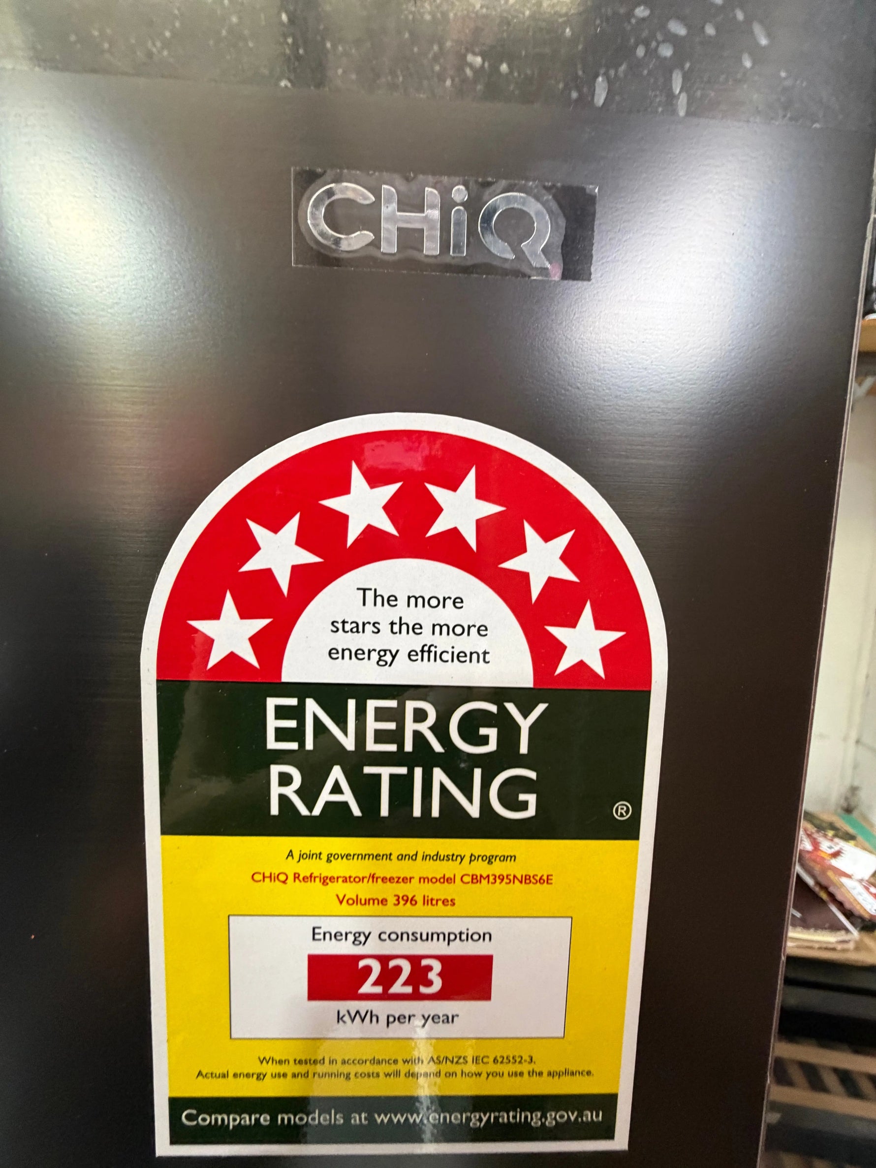 Factory second Chiq 396 ltr Bottom Mount fridge freezer Model no-CBM395NBS6E