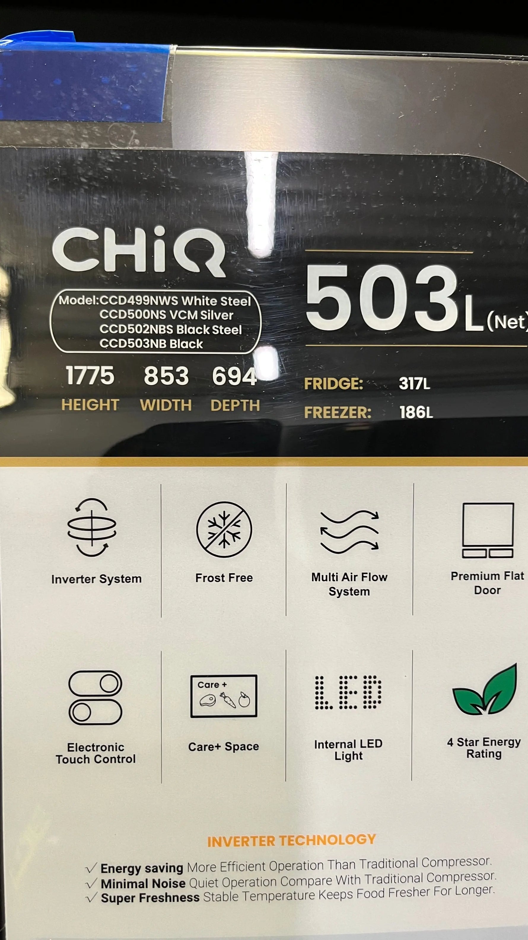 Factory second Chiq 503L quad Door fridge freezer | ALEXANDRIA