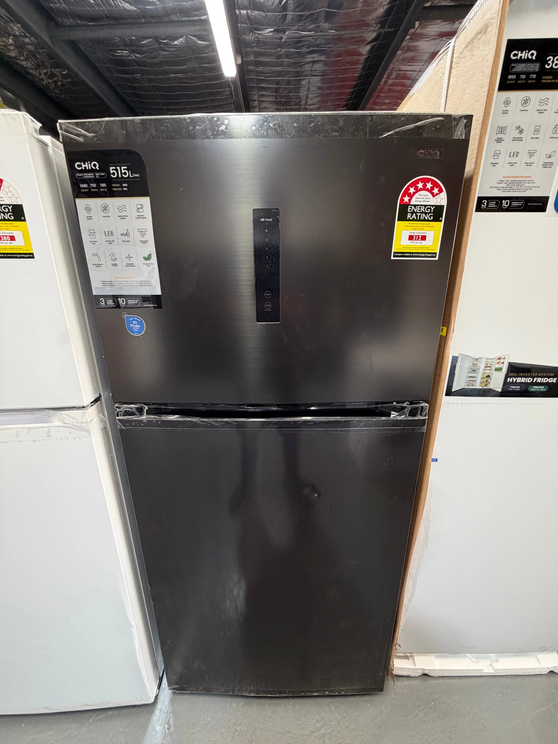 Factory second Chiq 515 ltr Top mount fridge freezer Model No-CTM513NBS5E