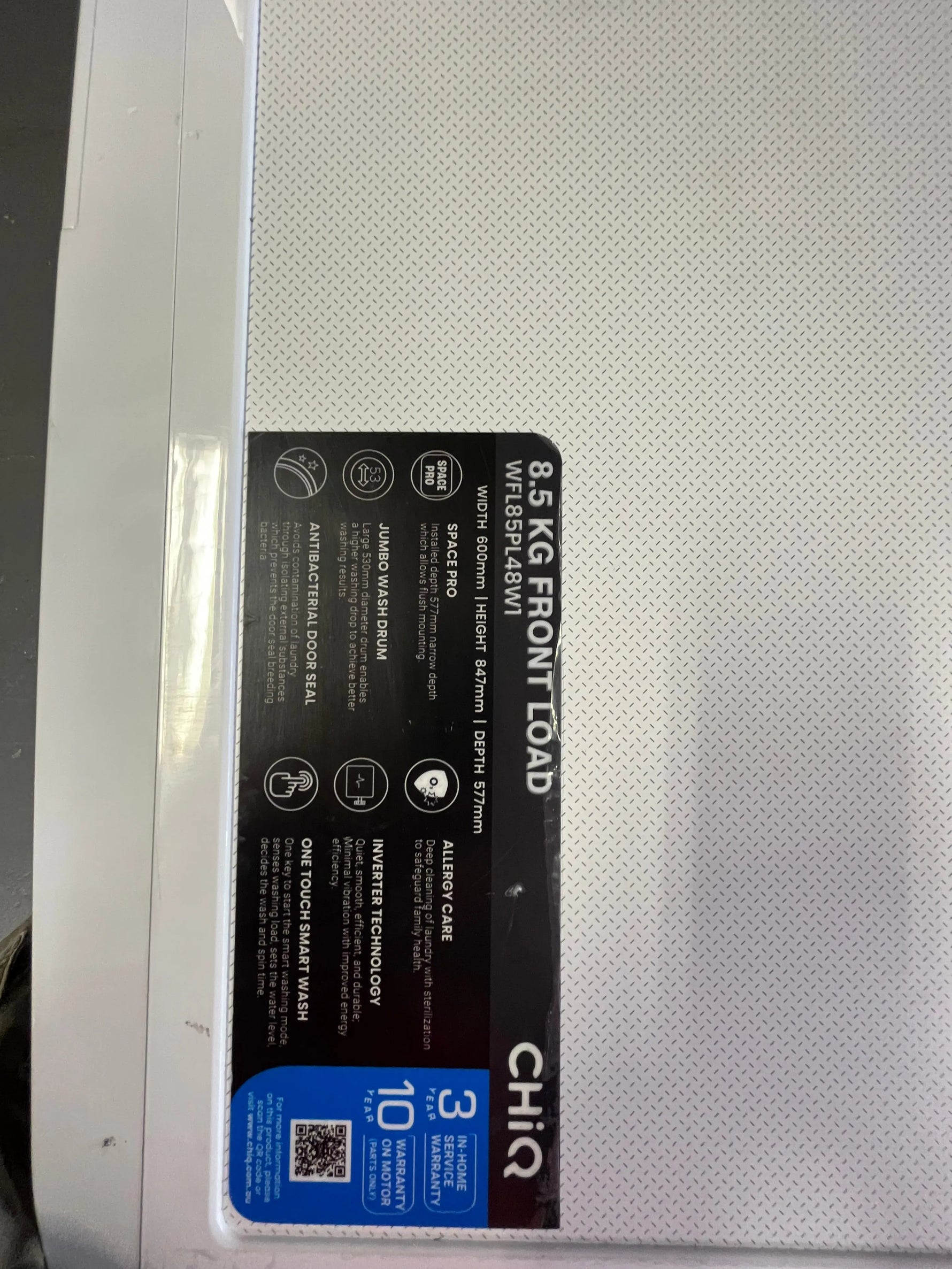 Factory second Combo Chiq 503 Ltr Quad door fridge freezer & Chiq 8.5 kg Front loader washer | ALEXANDRIA