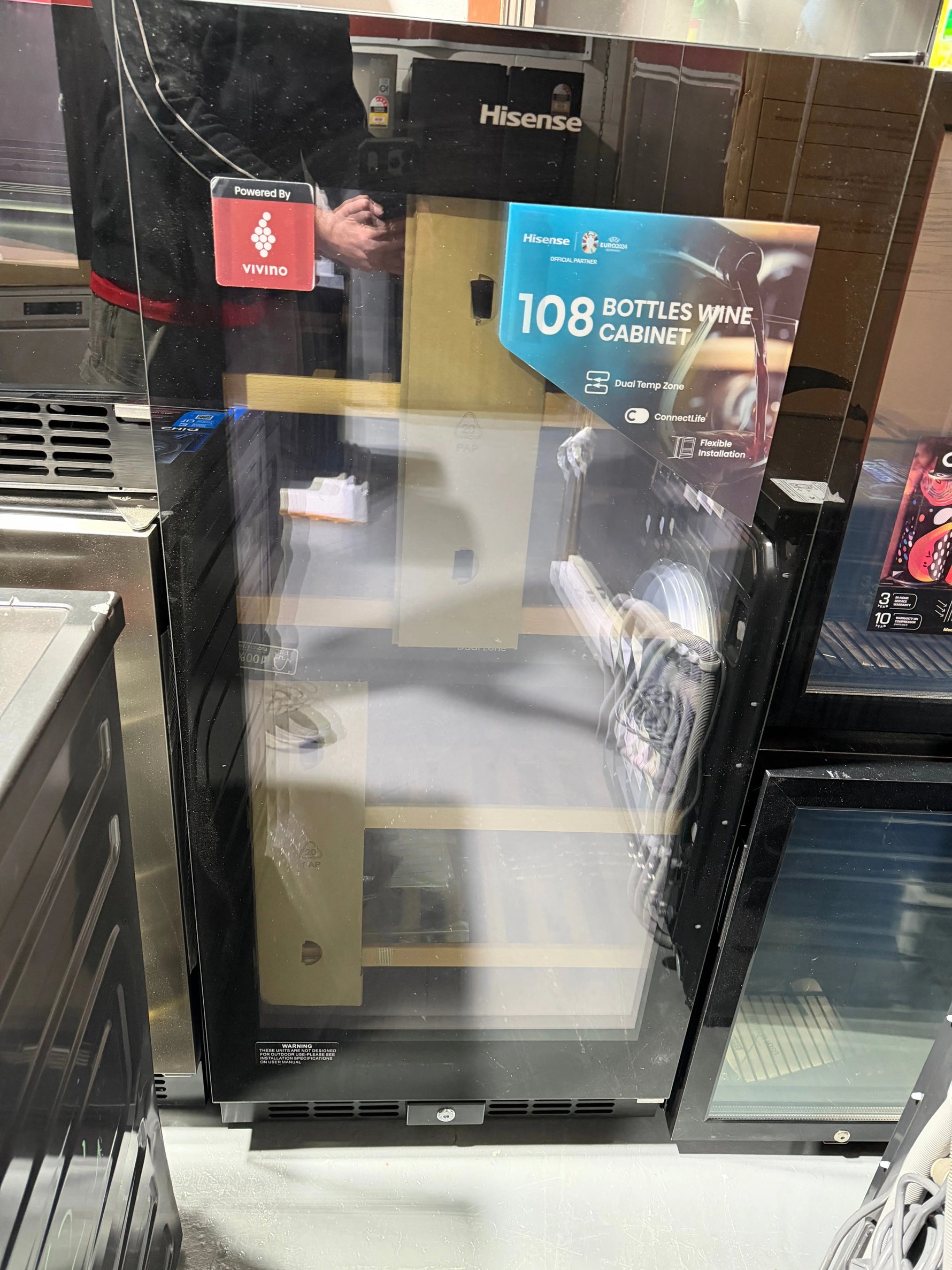 Factory second Hisense 108 bottle wine cabinet