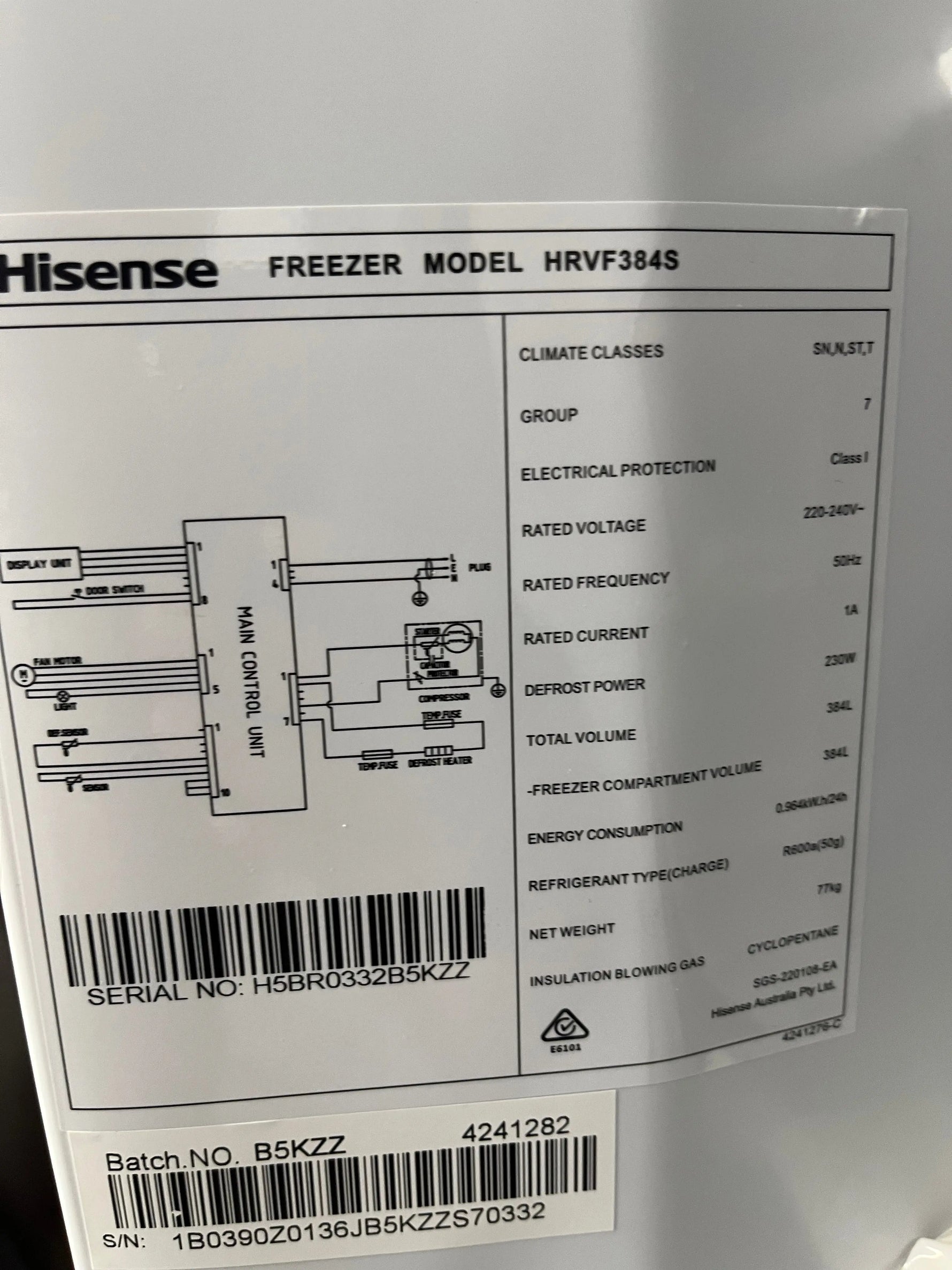 Factory second Hisense 384L upright Freezer | ALEXANDRIA