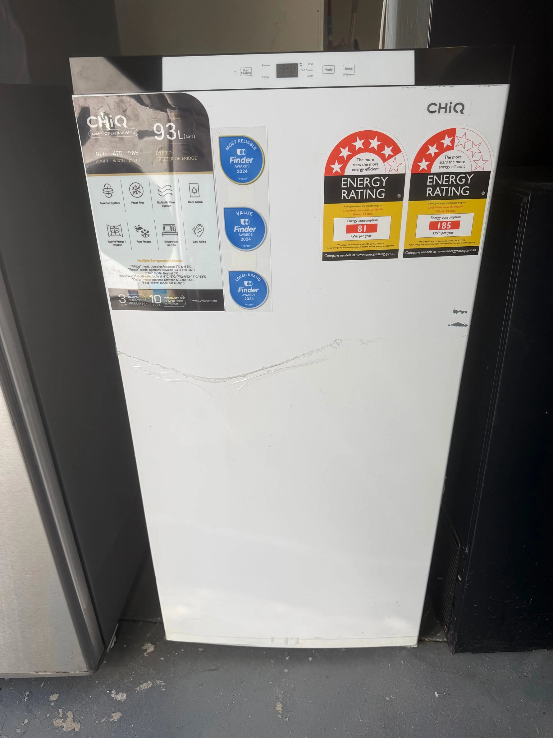 Factory second chiq 93 litres hybrid upright fridge or freezer | BRISBANE