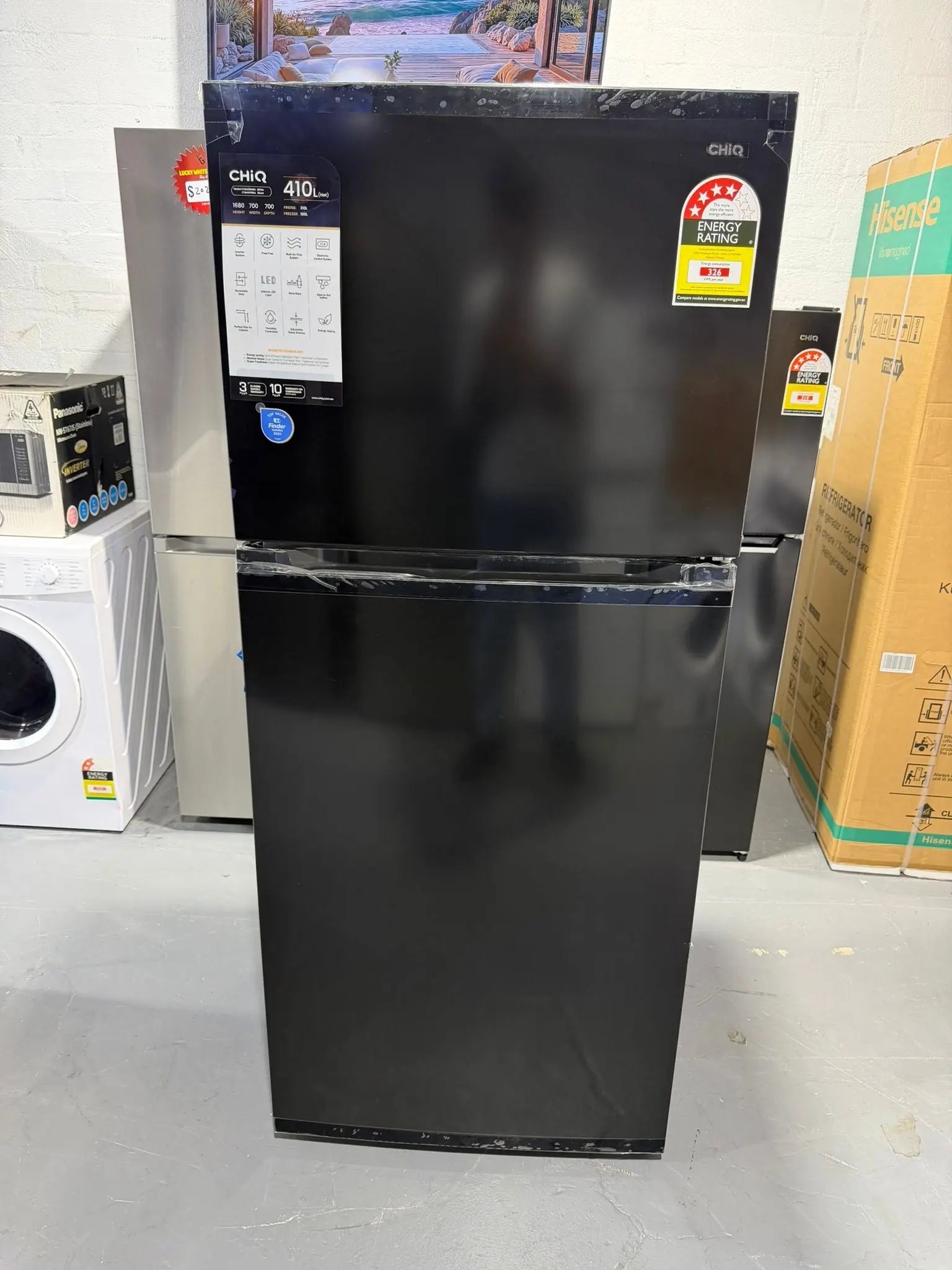Factory seconds CHiQ 410L Top Mount Fridge CTM410NW4 – Frost Free, Inverter, White and black | ALEXANDRIA