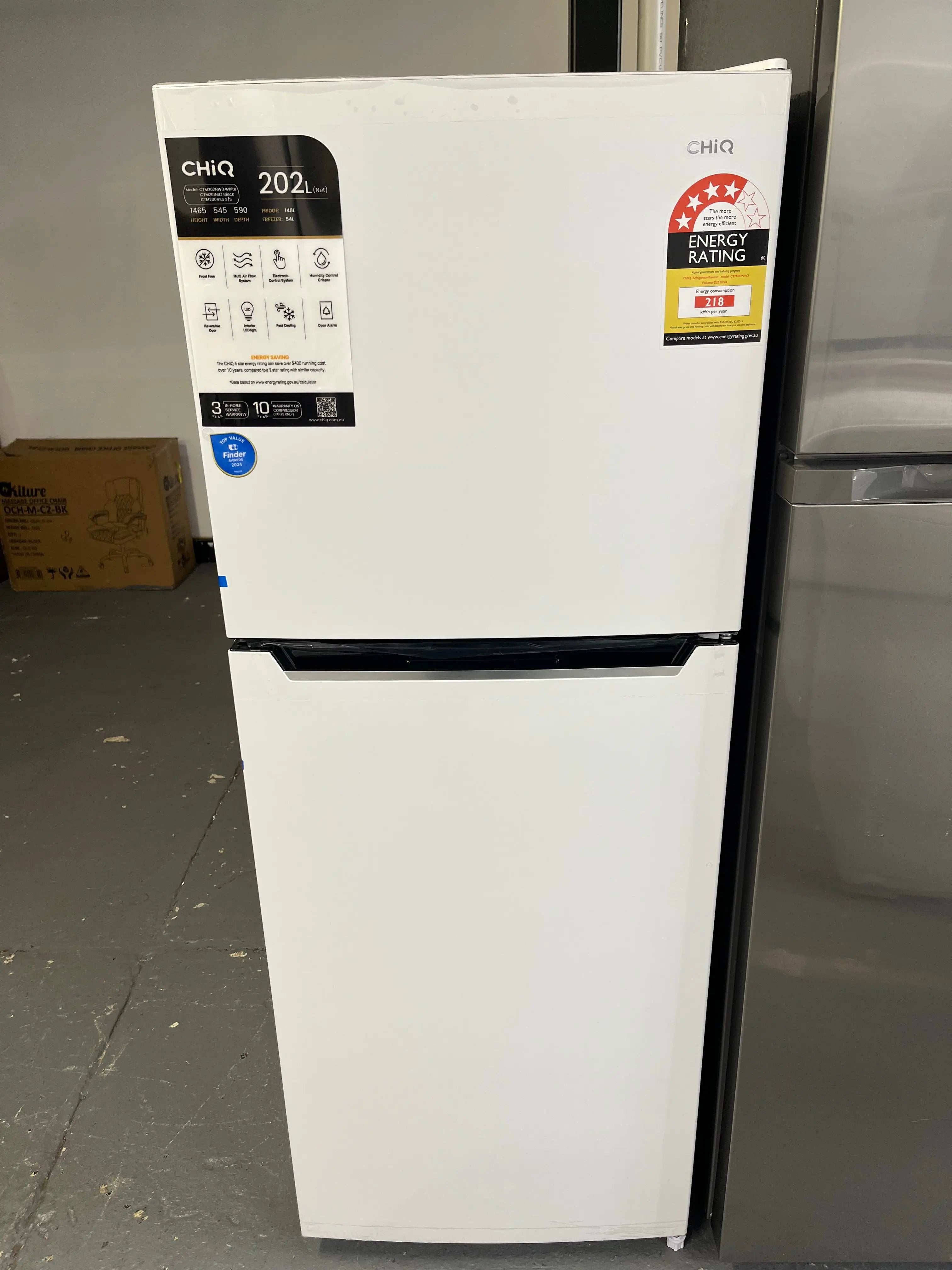 Factory seconds  CHiQ CTM202NW3 202L Top Mount Fridge Freezer – White | ALEXANDRIA