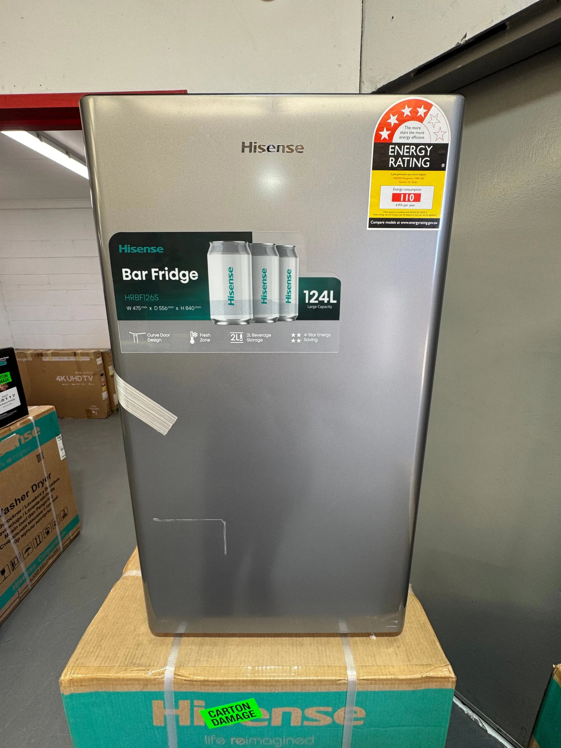 Factory seconds Hisense 124 litres Bar fridge | SYDNEY