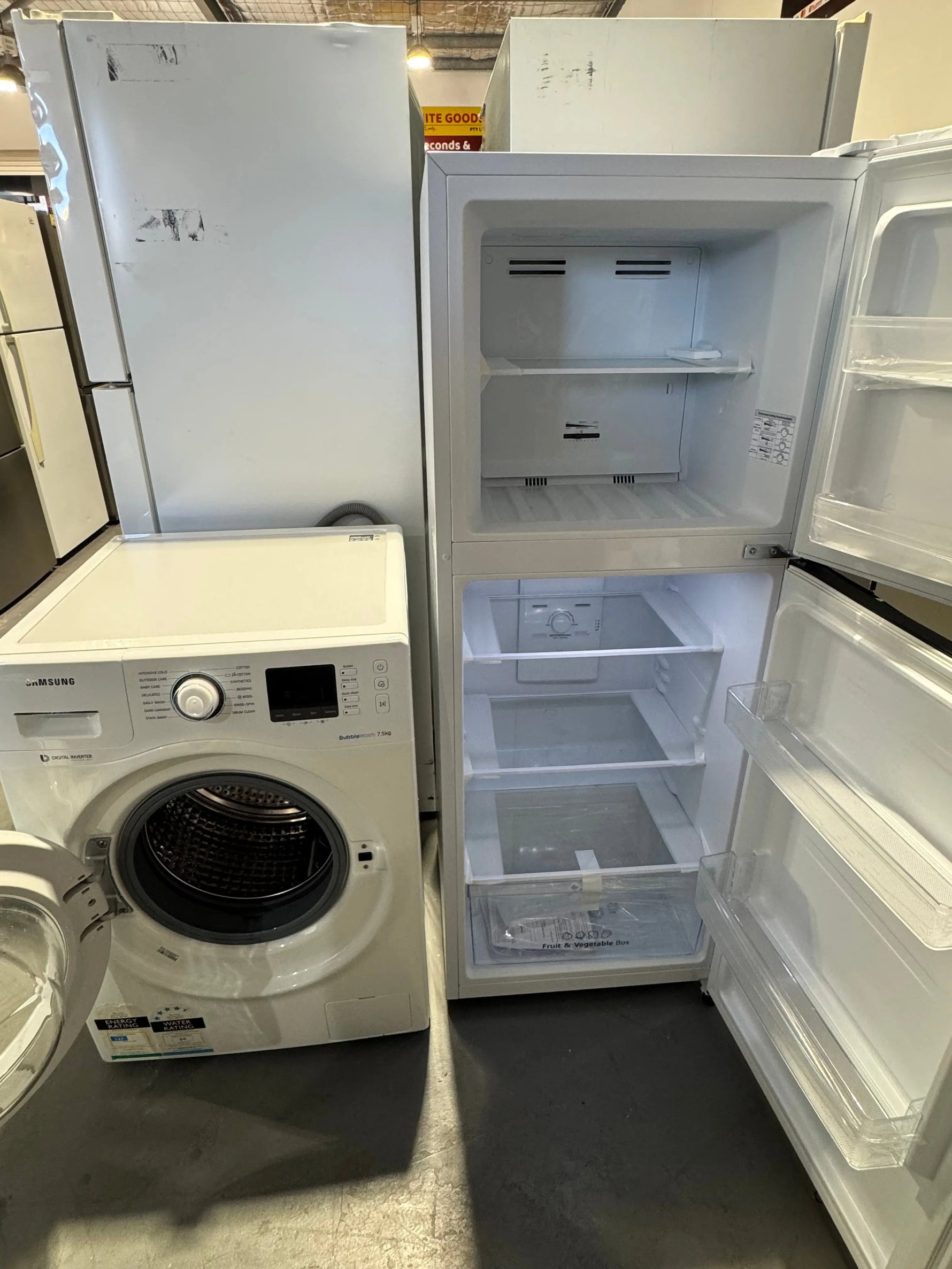 Factory seconds Hisense 205 litres fridge freezer and refurbished Samsung 7.5kg washing machine | PERTH