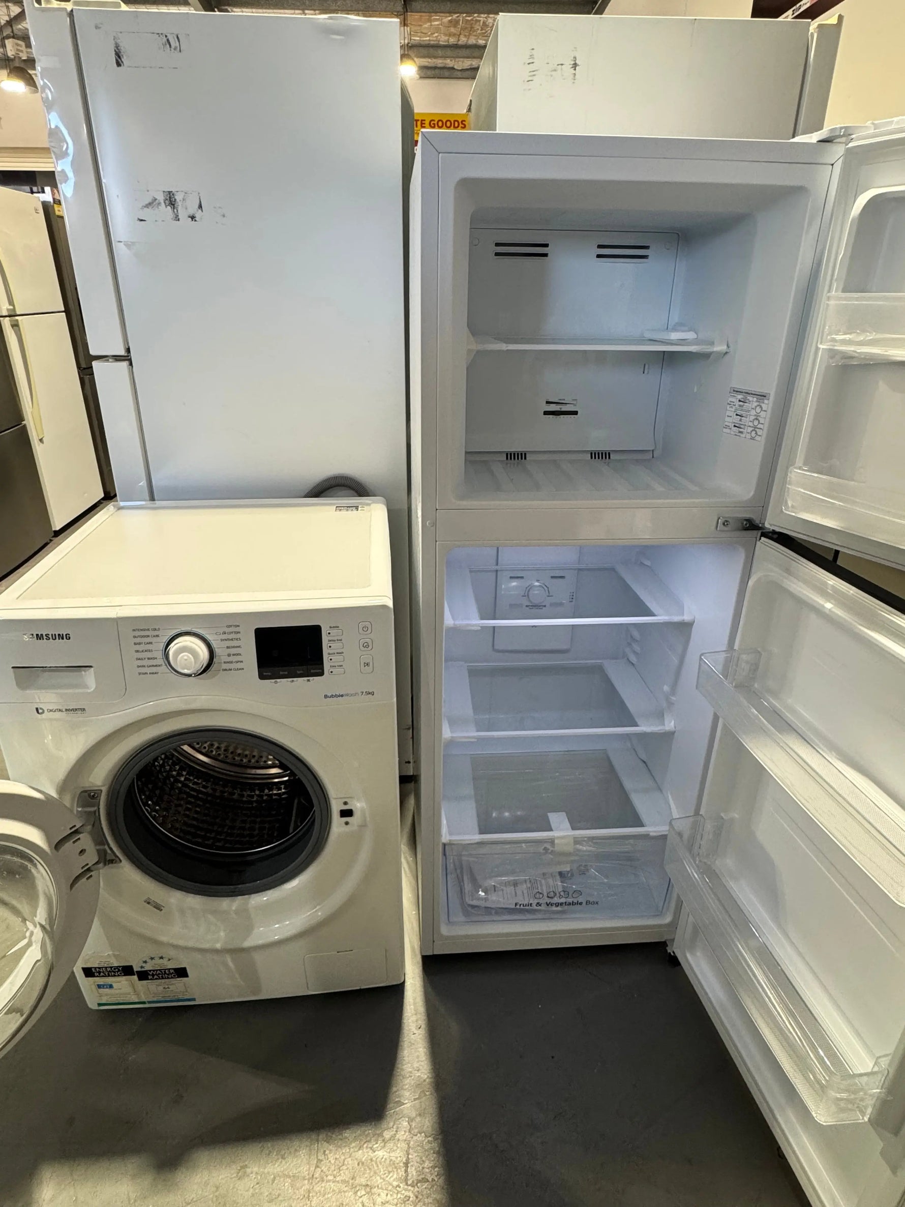 Factory seconds Hisense 205 litres fridge freezer and refurbished Samsung 7.5kg washing machine | PERTH
