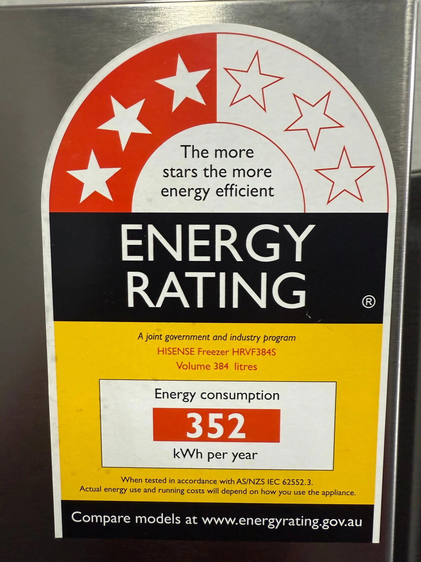 Factory seconds Hisense 384L Vertical Hybrid Fridge/Freezer | Stainless Steel HRVF384S | MELBOURNE