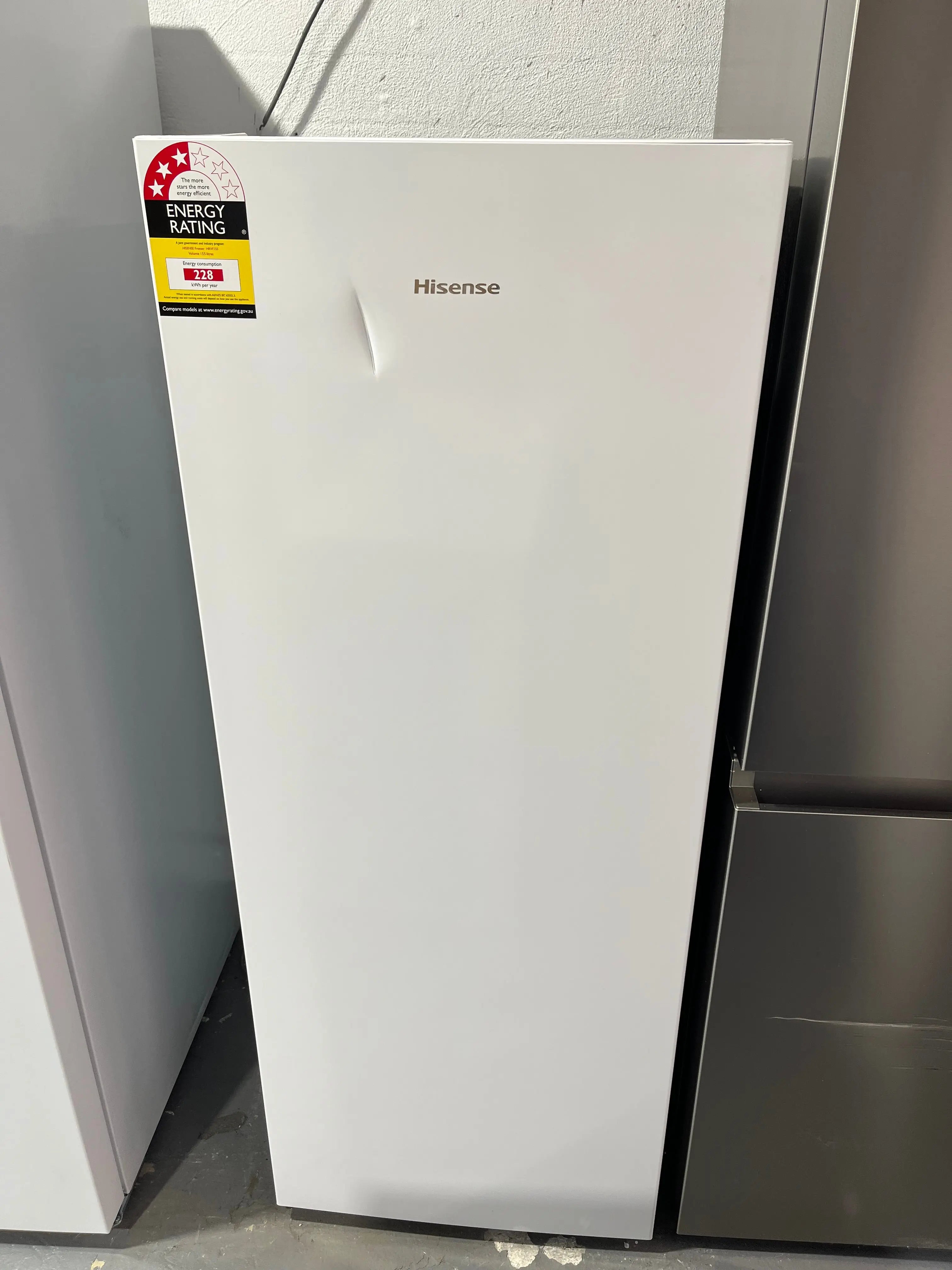 Factory seconds Hisense HRVF155 155L Upright Freezer – Frost Free, Compact Design, White | ALEXANDRIA