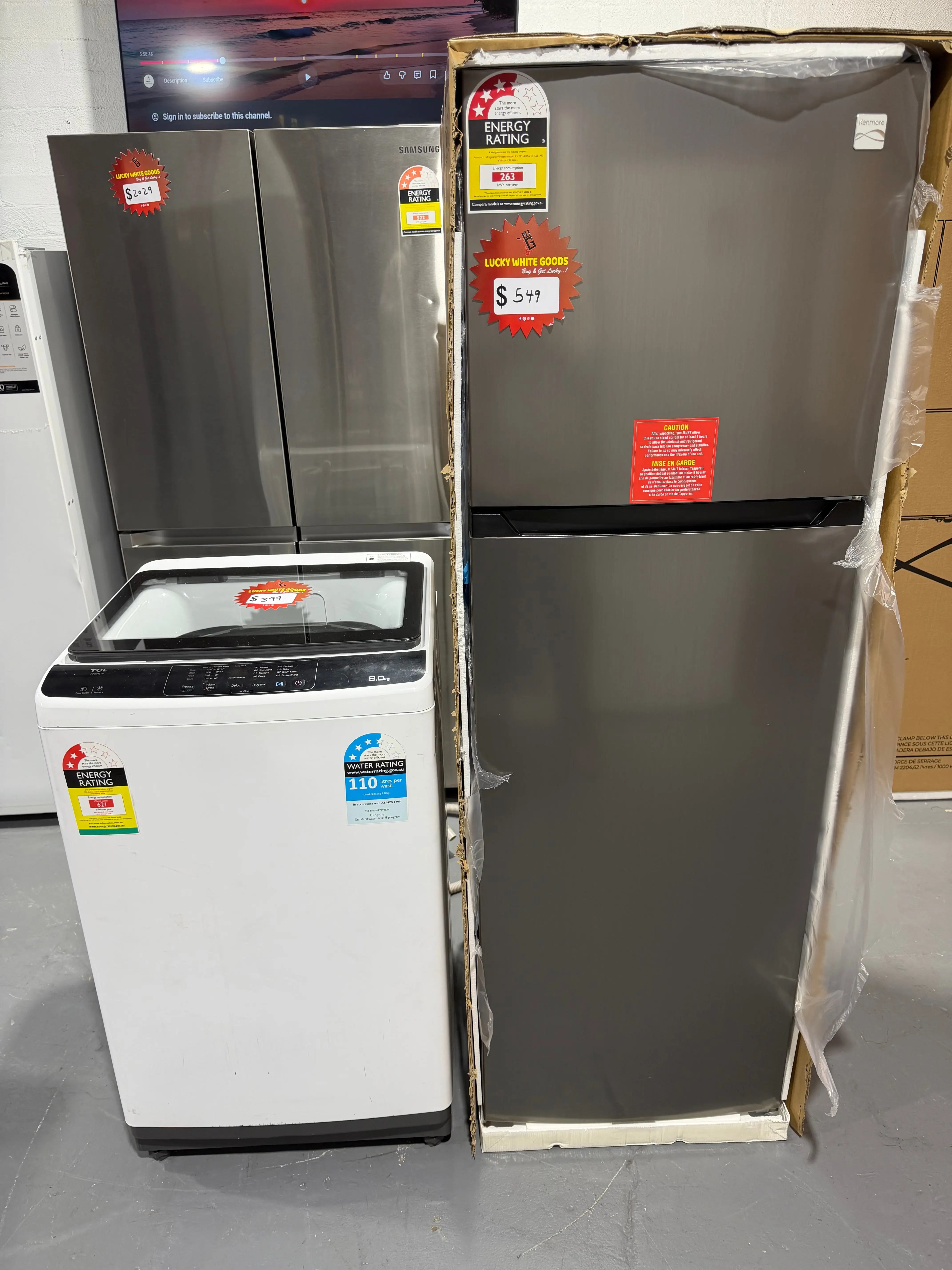 Factory seconds Kenmore 247 liters fridge tcl 9 kg washing machine | ALEXANDRIA