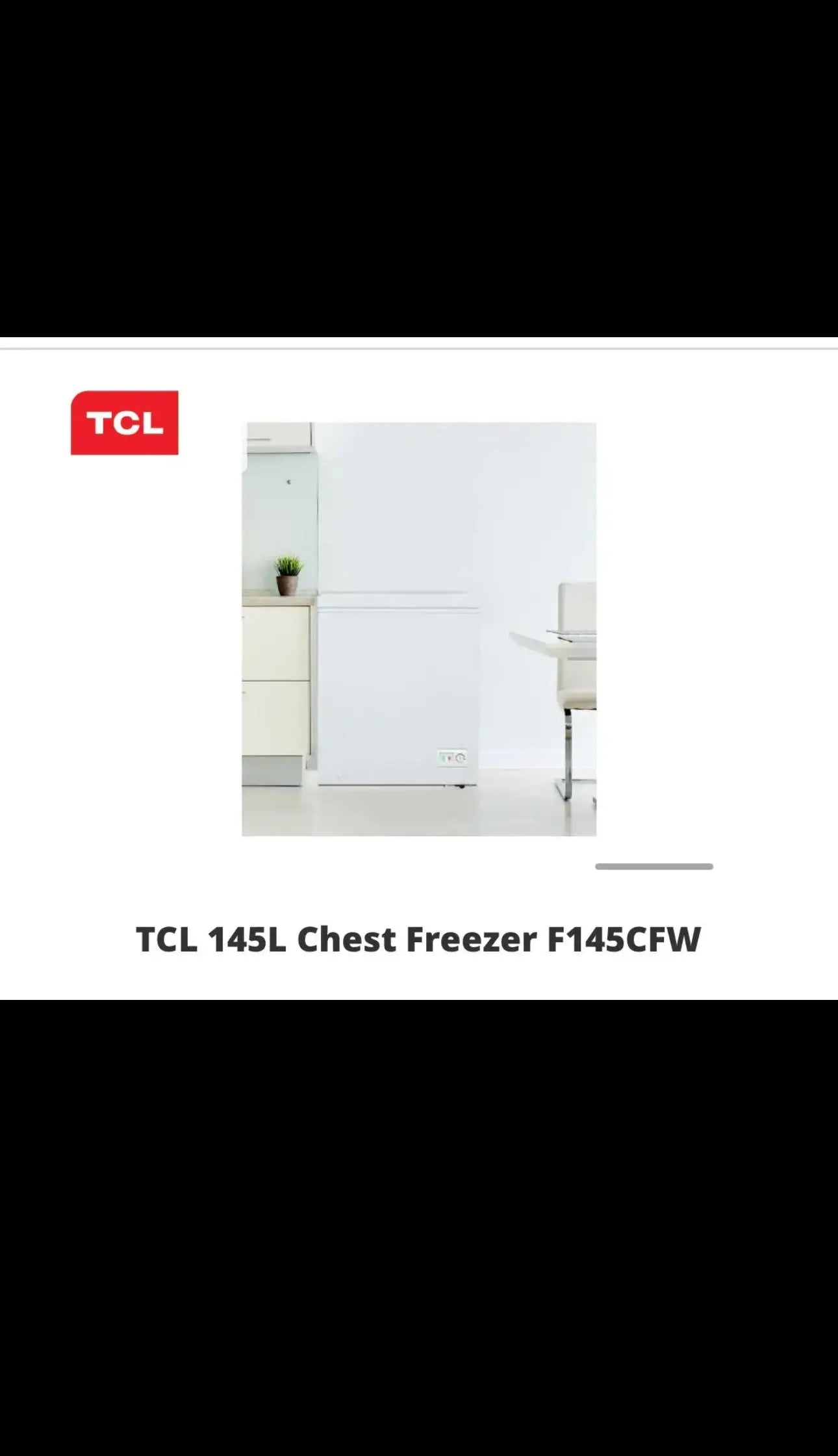 Factory seconds TCL 145L F145CFW White Chest Freezer | BRISBANE