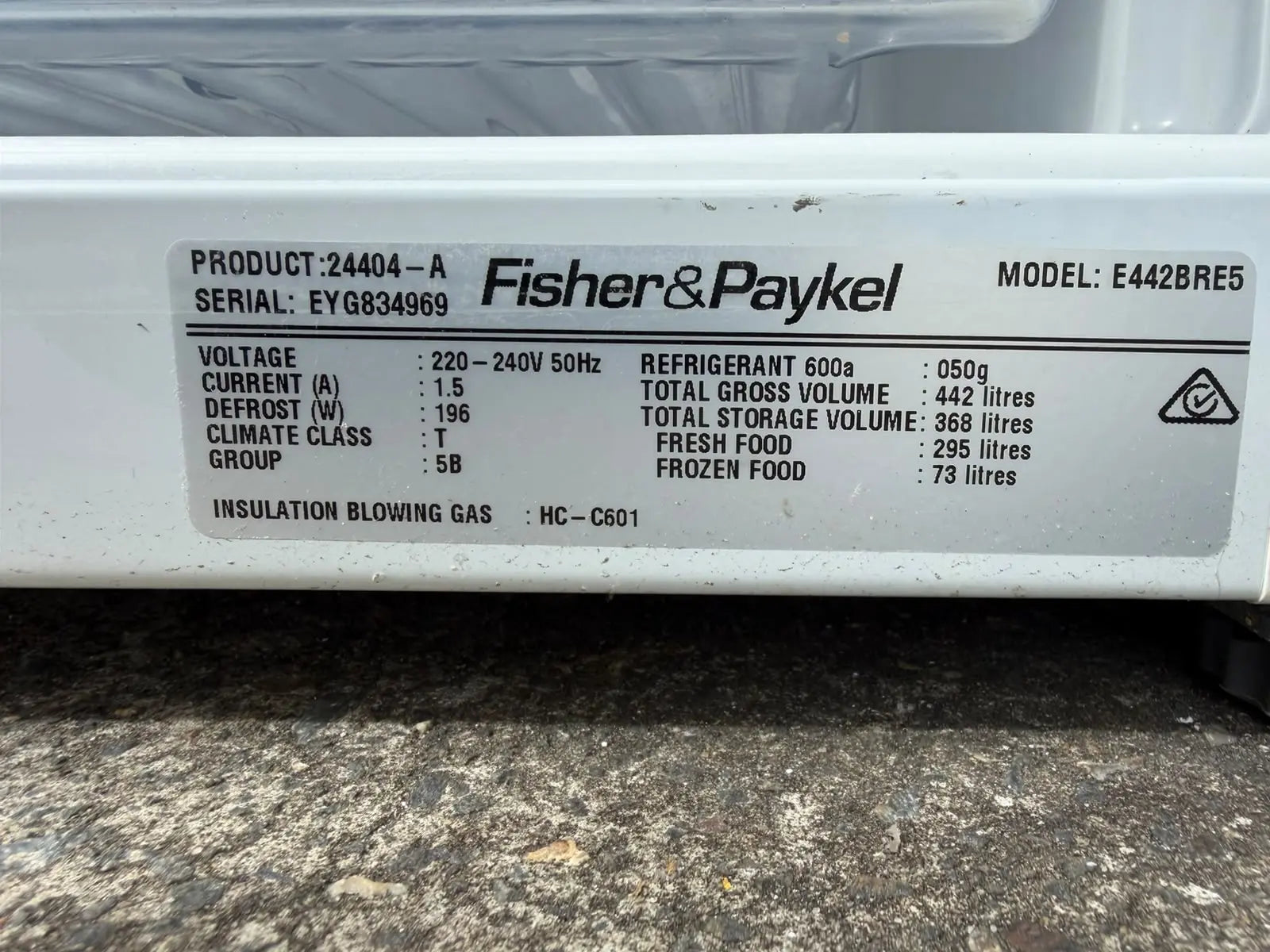 Fisher & Paykel 442L Fridge Freezer – Refurbished