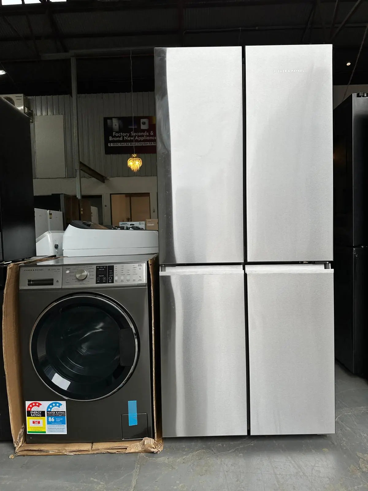 Fisher & Paykel 500L Quad Door Fridge Freezer (Refurbished) + Fisher & Paykel 10kg Front Load Washer (Factory Seconds) Combo | ADELAIDE
