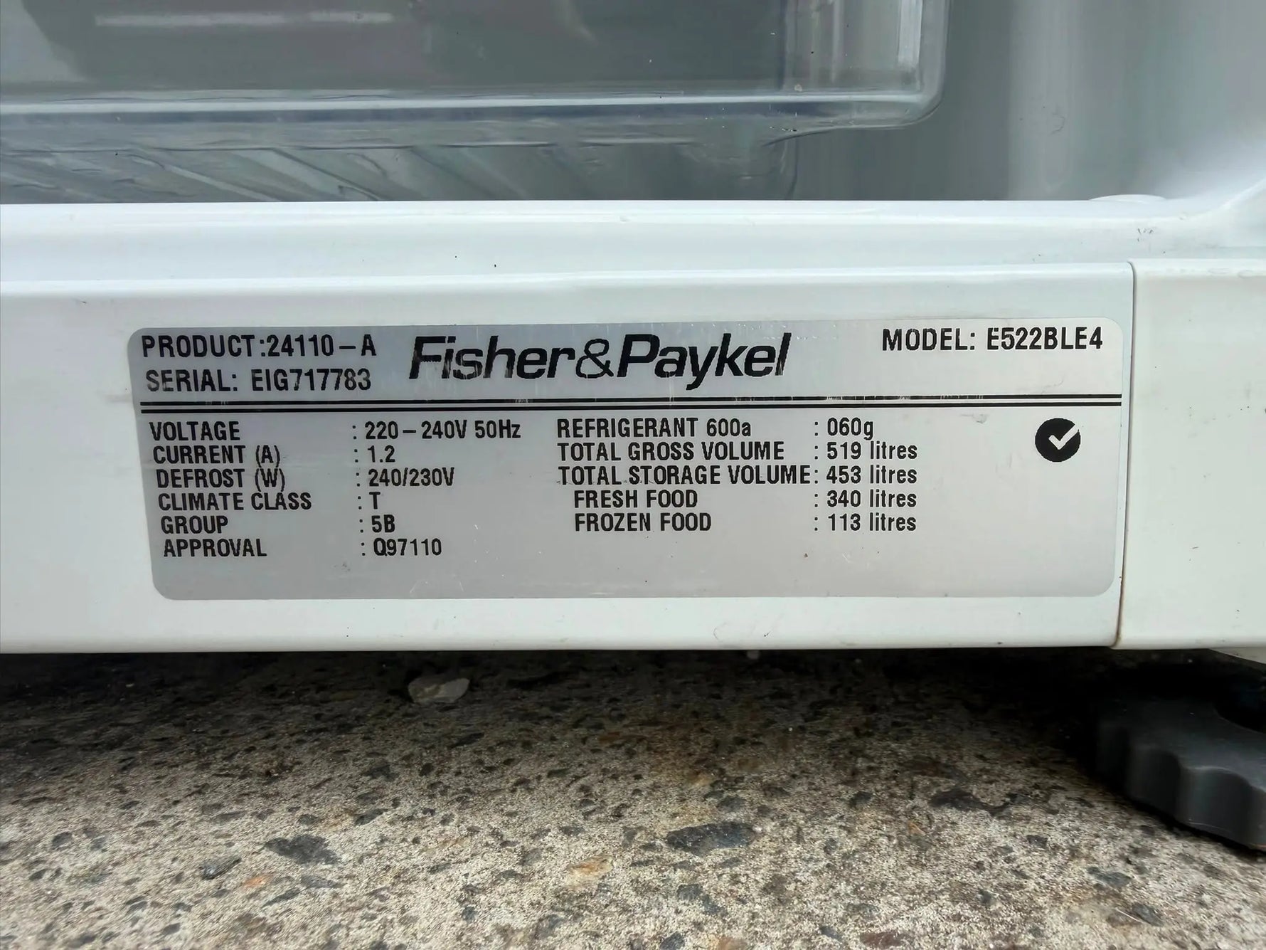 Fisher & Paykel 519L Fridge Freezer – Refurbished