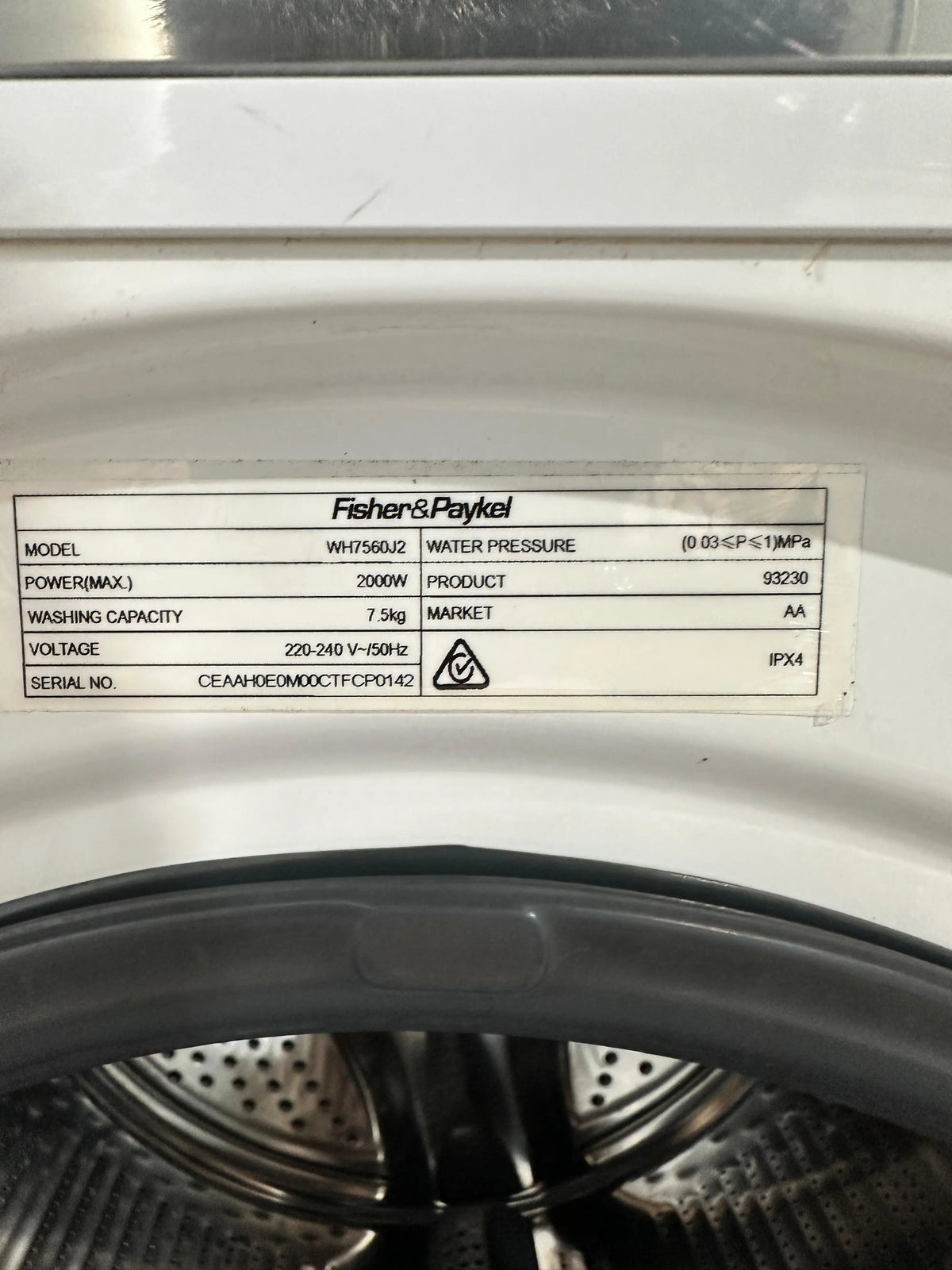 Fisher & Paykel 7.5kg WashSmart™ Front Load Washing Machine – Refurbished | PERTH