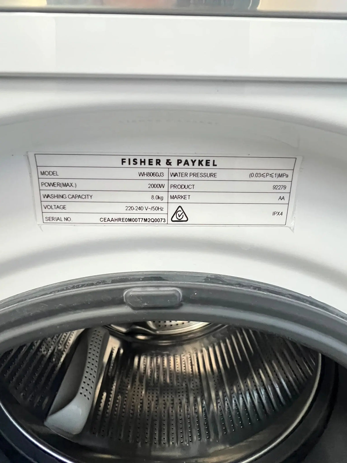 Fisher & Paykel Series 5 8kg Front Load Washer – Refurbished | ADELAIDE