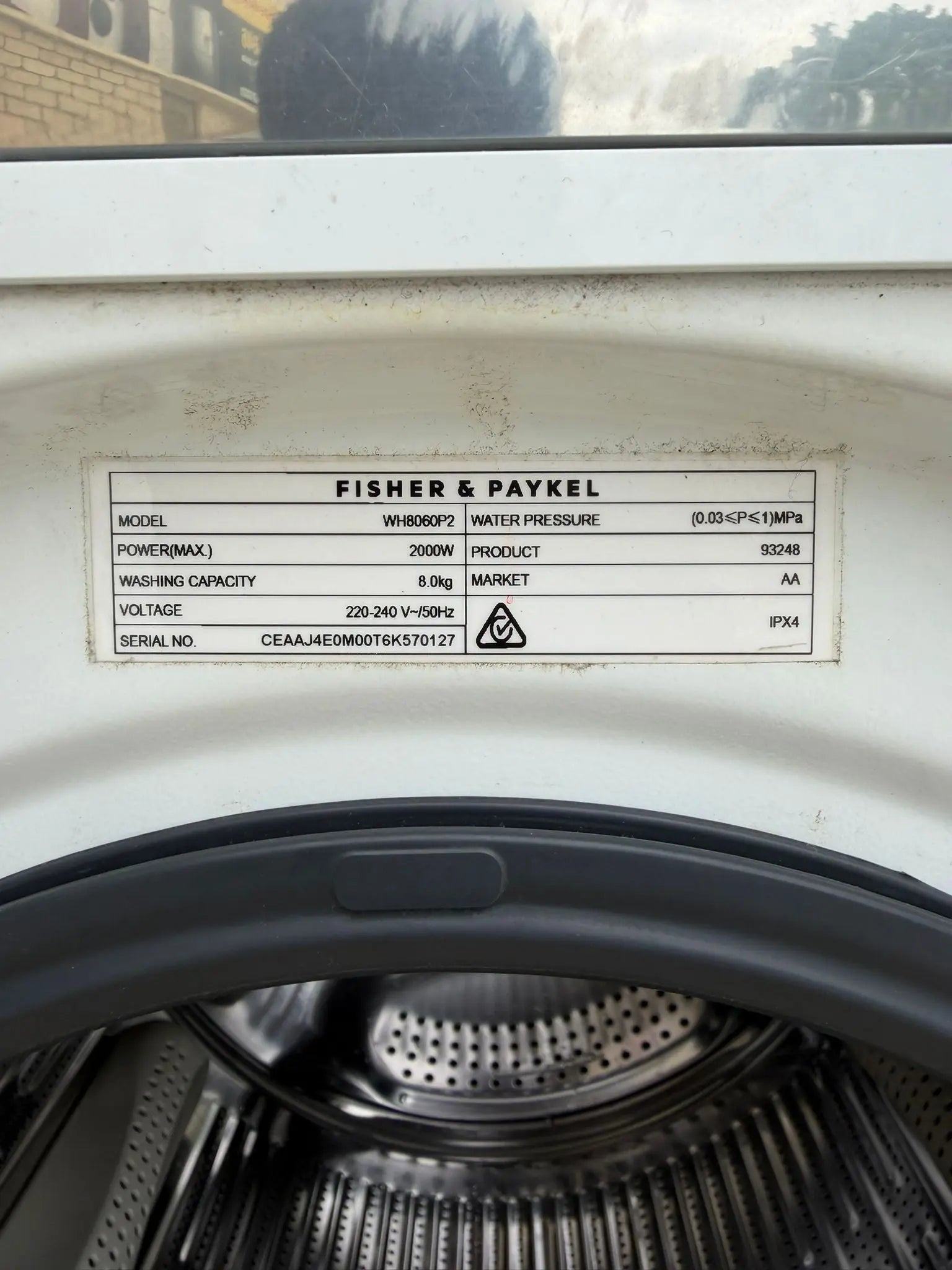 Fisher & Paykel WH8060P2 8kg Front Load Washing Machine – Refurbished | BRISBANE