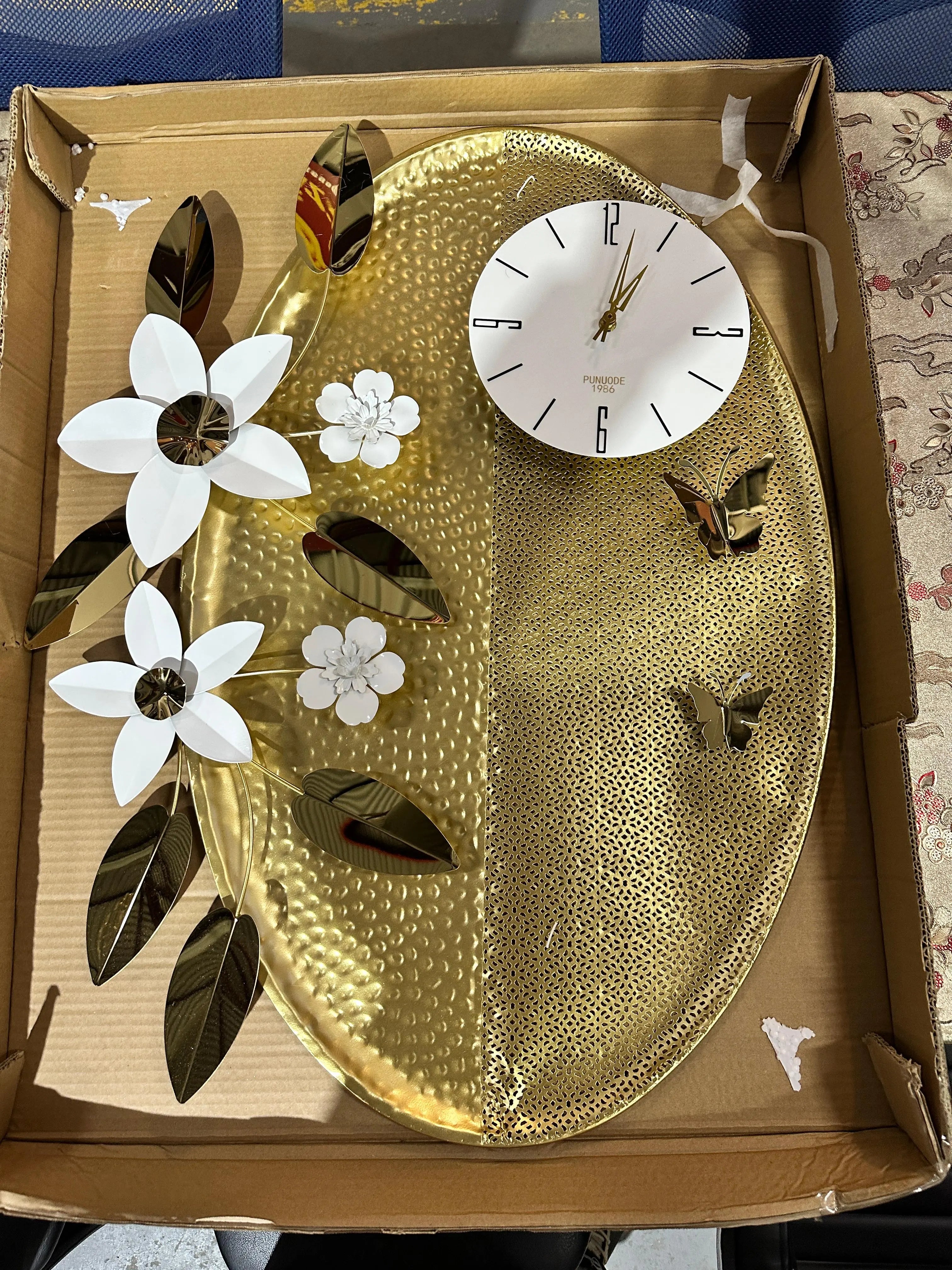 Golden Blossom Butterfly Wall Clock | ADELAIDE
