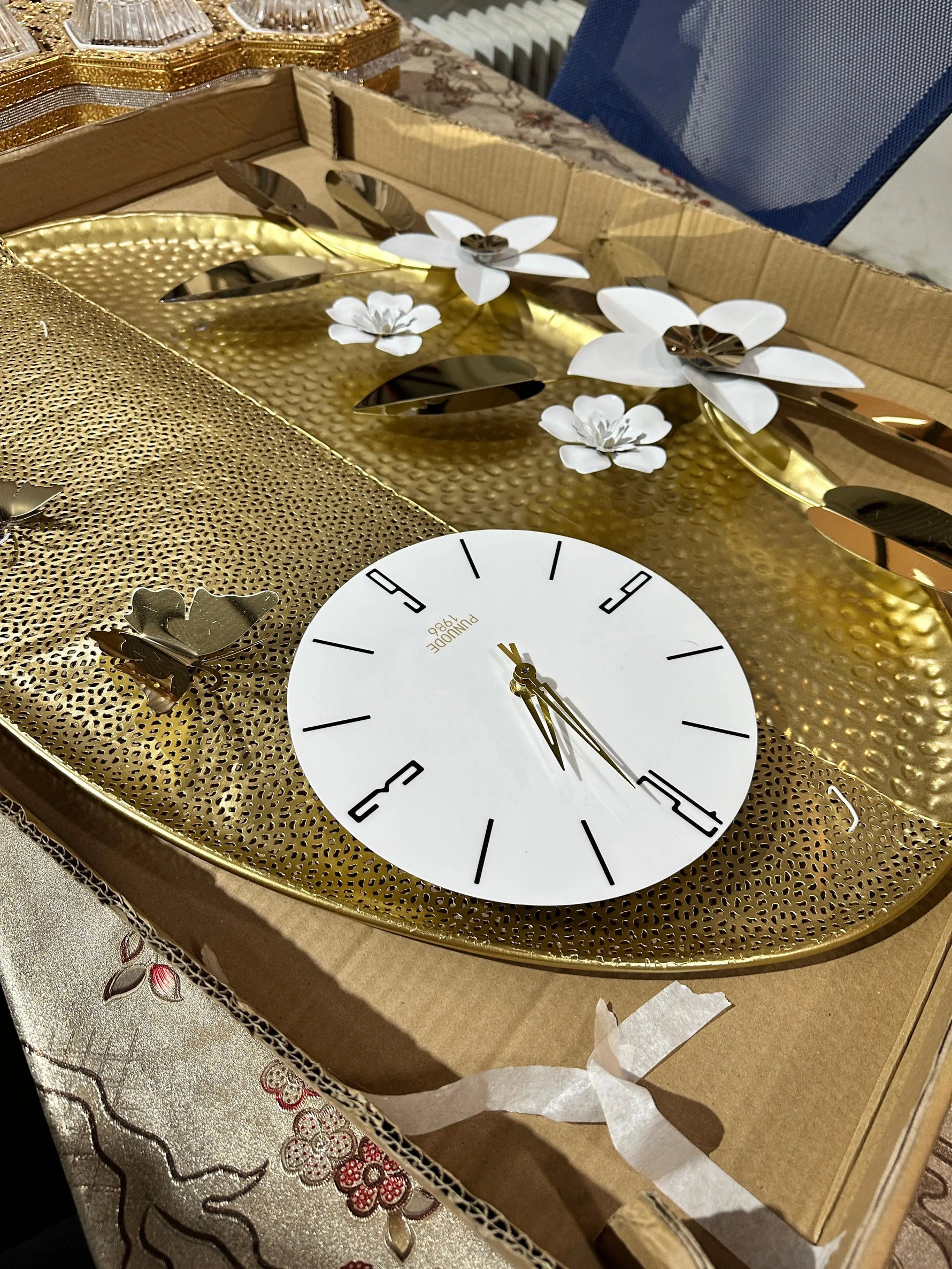 Golden Blossom Butterfly Wall Clock | ADELAIDE