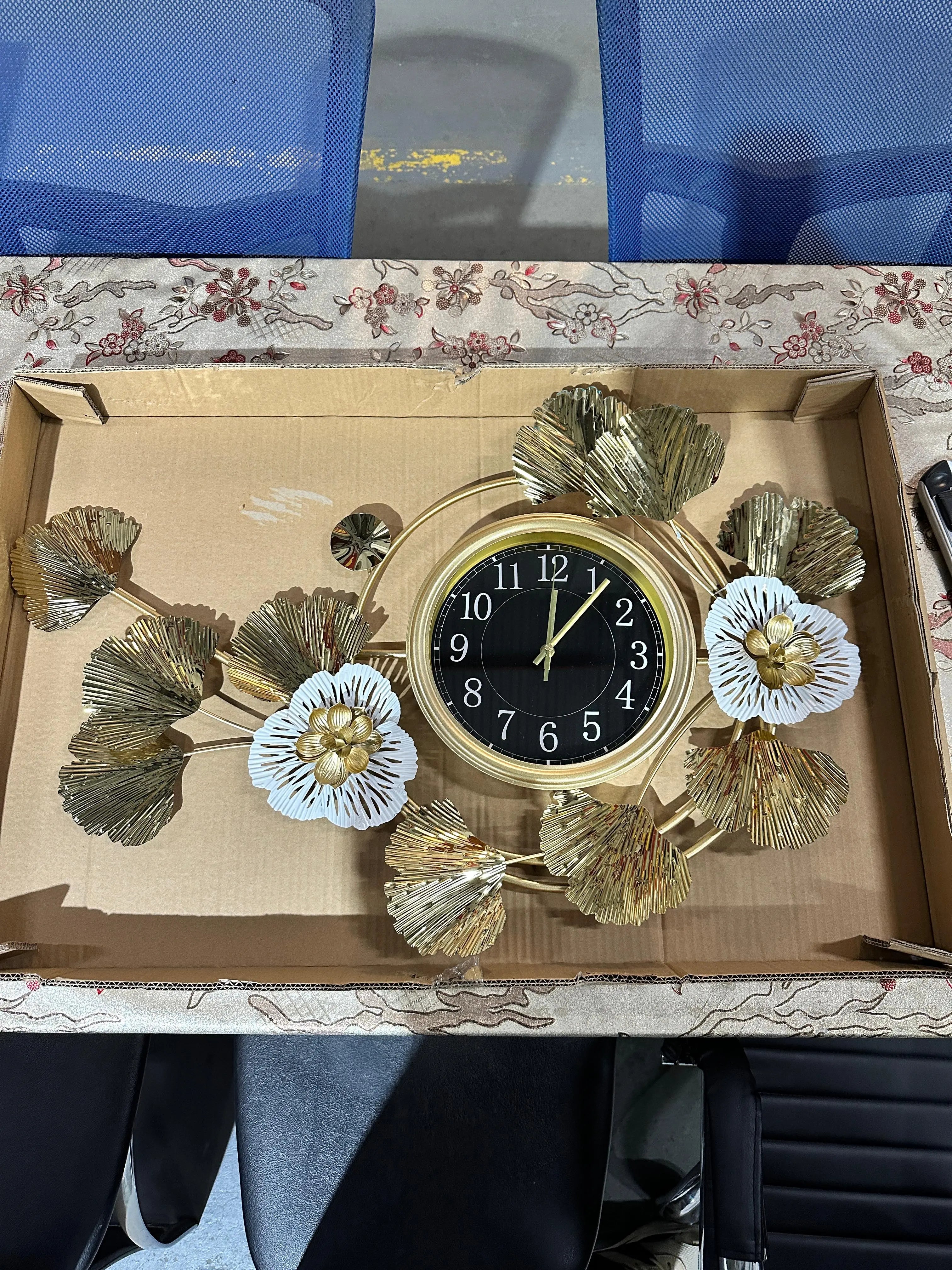 Golden Ginkgo Floral Wall Clock | ADELAIDE