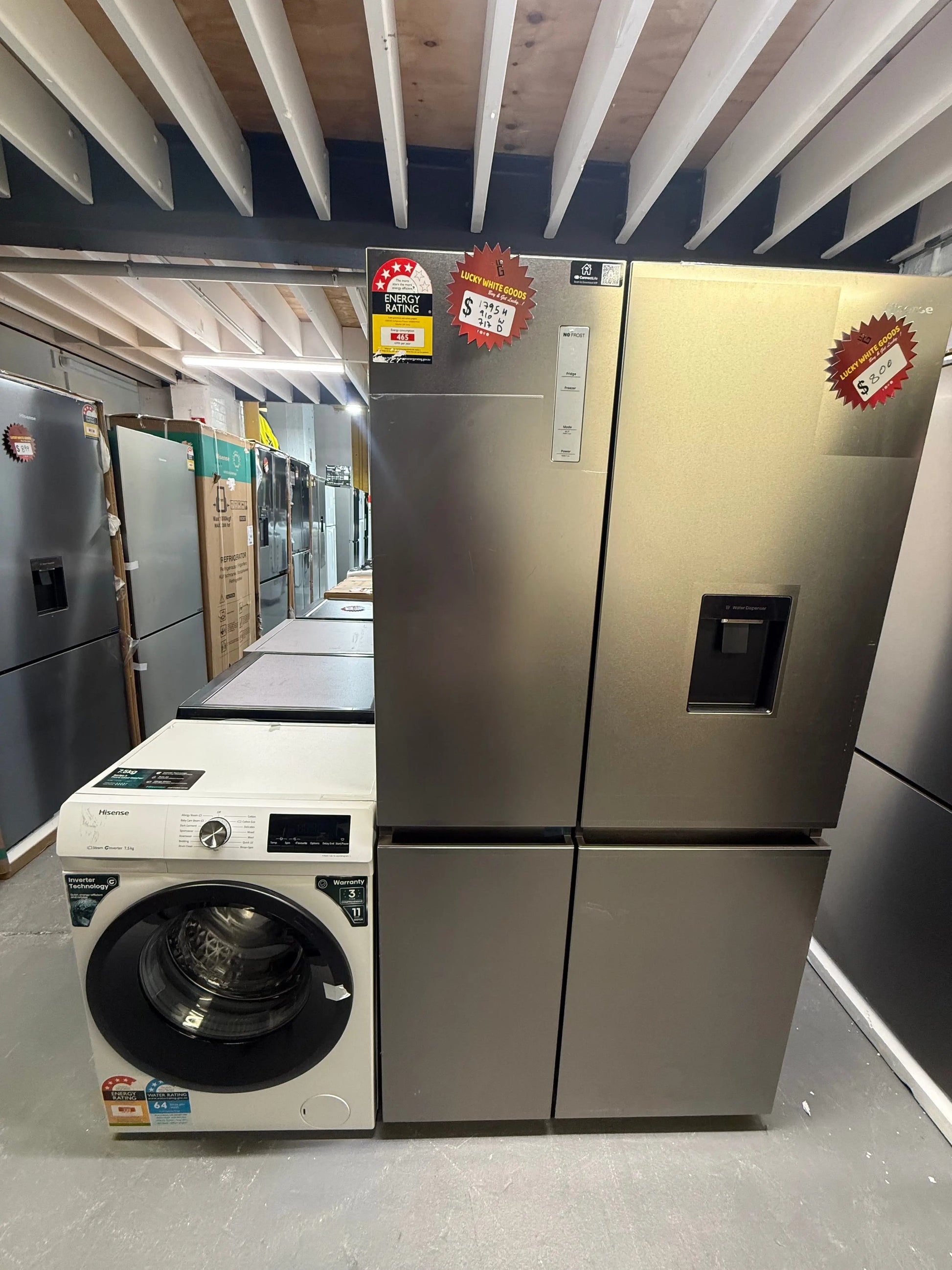 HISENES 7.5 kgs washing machine and Hisense 649L fridge freezer | ALEXANDRIA