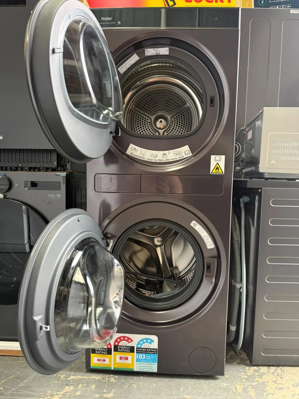 Haier 12kg Washer & 9kg Heat Pump Dryer Laundry Centre - Factory Second | MELBOURNE