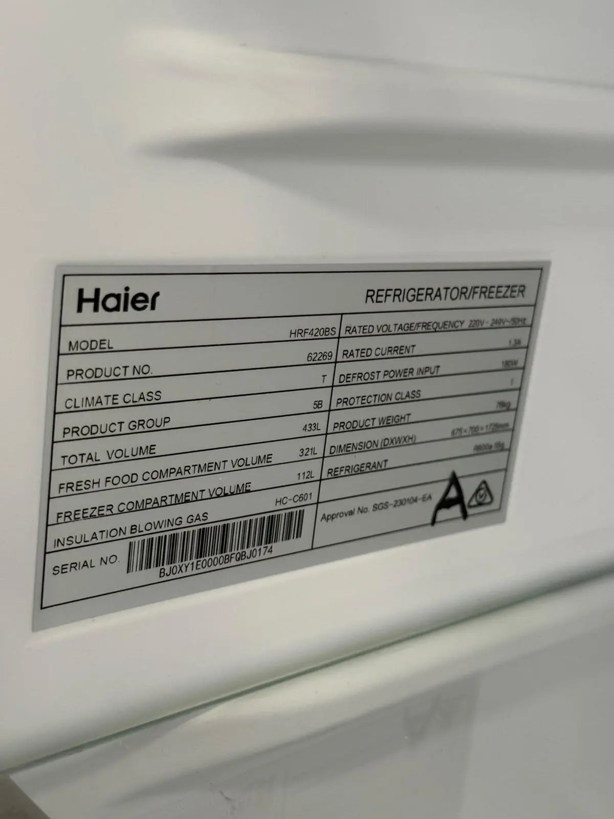 Haier 433L Bottom Mount Fridge Freezer in Silver - Factory Second | MELBOURNE