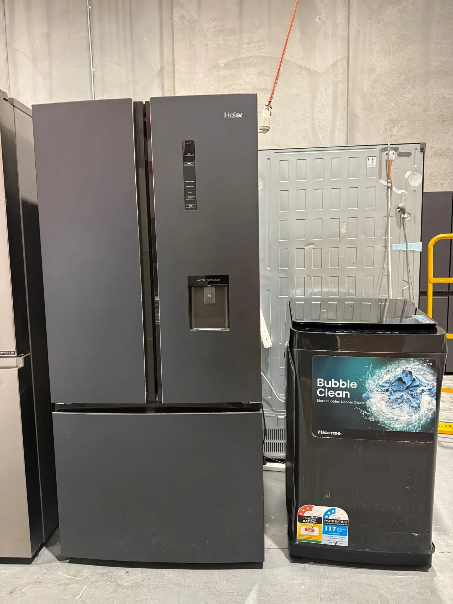 Haier 489L French Door Fridge Freezer + Hisense 8kg Top Load Washer (Refurbished) – Combo Deal | MELBOURNE