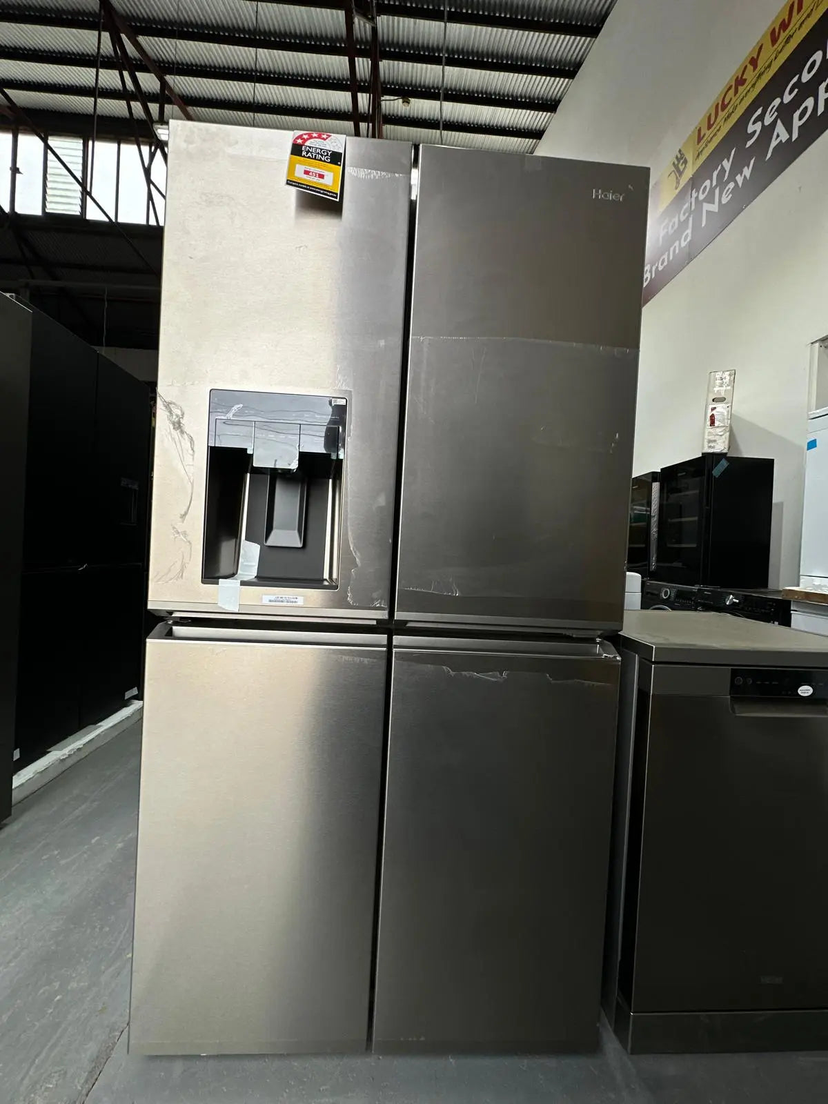 Haier 609L Quad Door Fridge Freezer + Haier 15 Place Dishwasher Combo – Factory Seconds | ADELAIDE