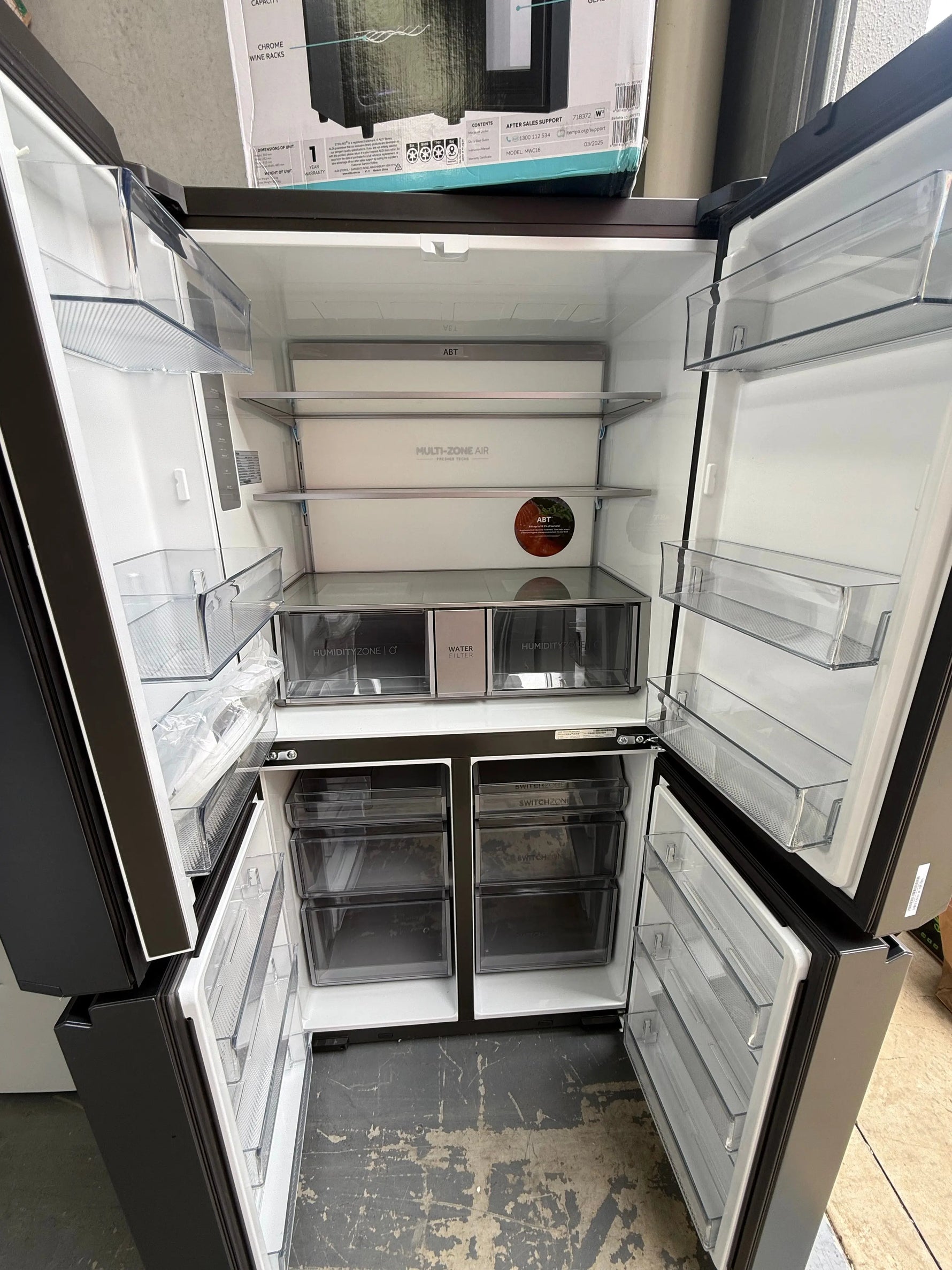 Haier 623L Quad Door Refrigerator with Ice and Water Black HRF680YPC | MELBOURNE