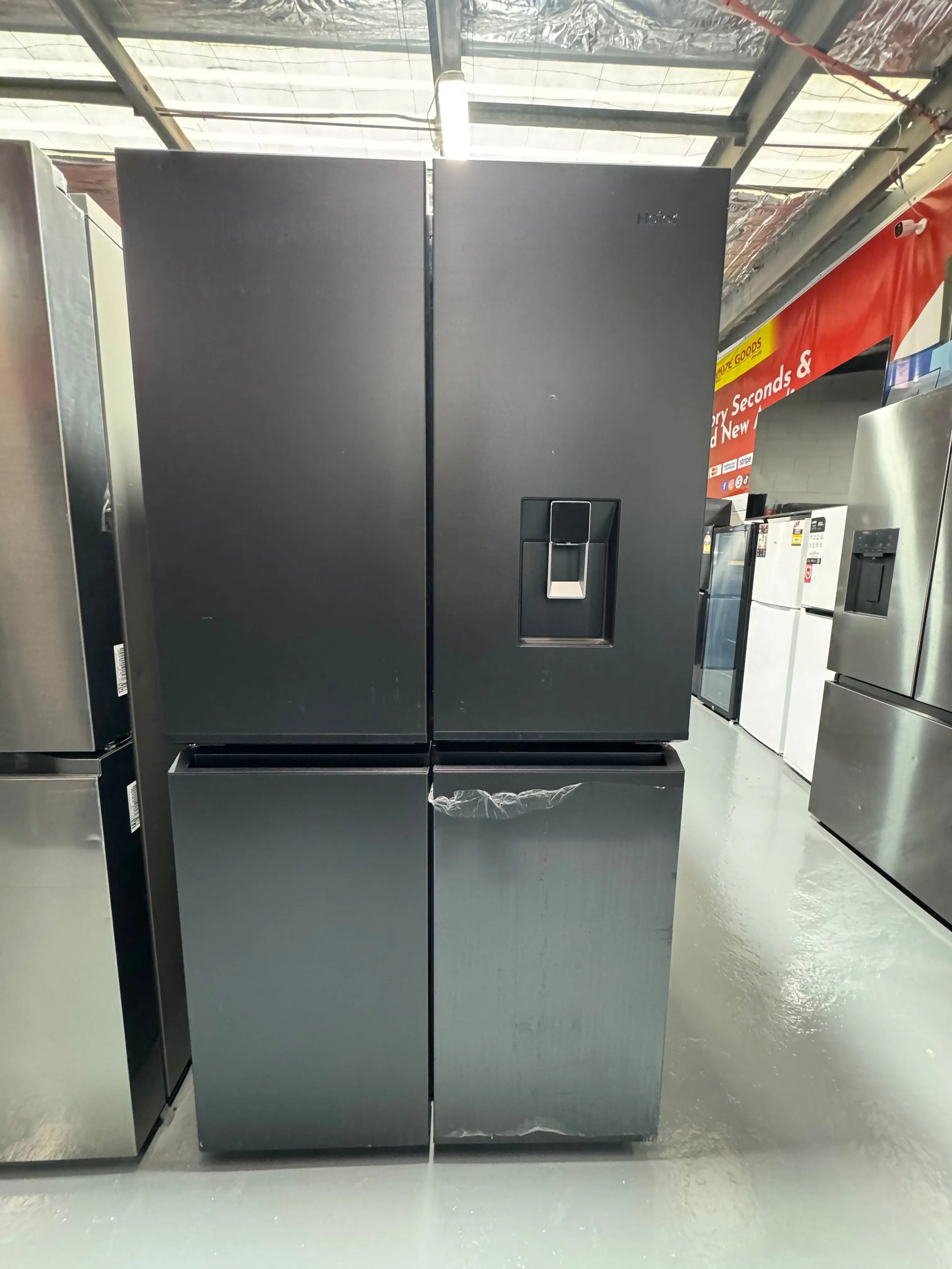 Haier 623L Quad Door Refrigerator with Ice and Water Black HRF680YPC | SYDNEY