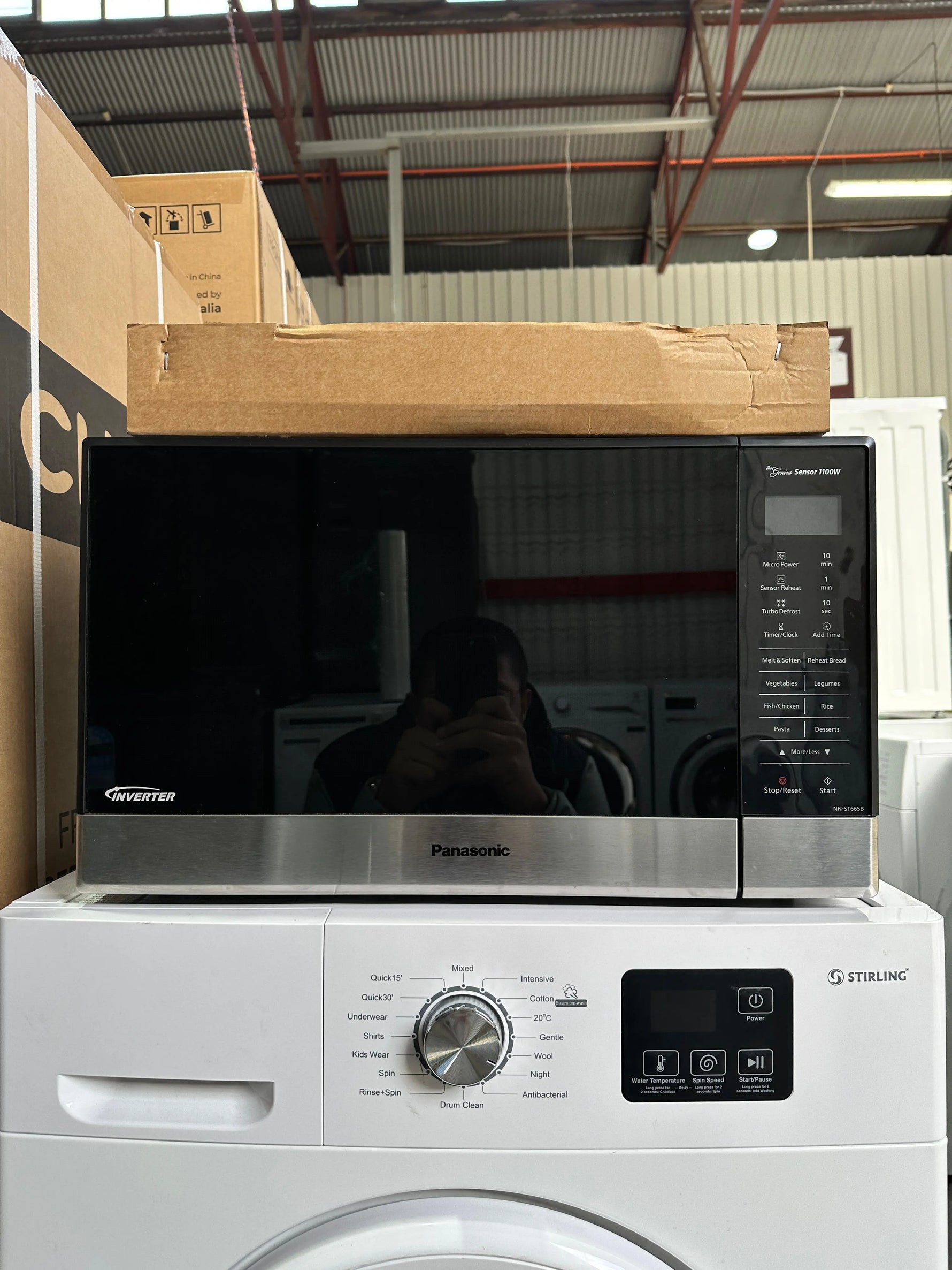 HiQ 202L Fridge, Stirling 6kg Washer, Panasonic Microwave & Wall Clock Combo | ADELAIDE
