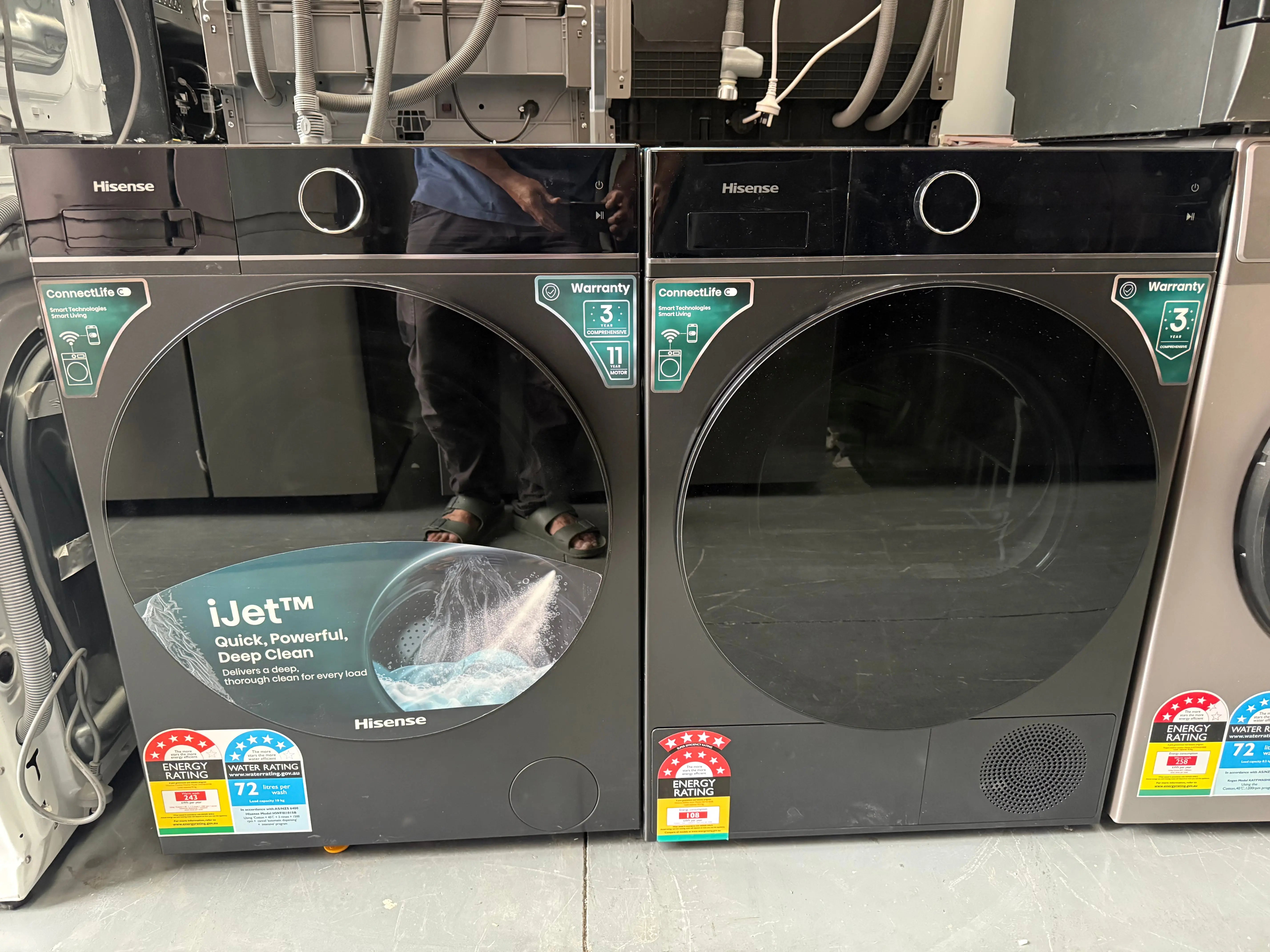 Hisense 10kg Front Load Washer + 10kg Heat Pump Dryer – Factory Seconds | HWF8I1015B + HDF8I10HB | MELBOURNE