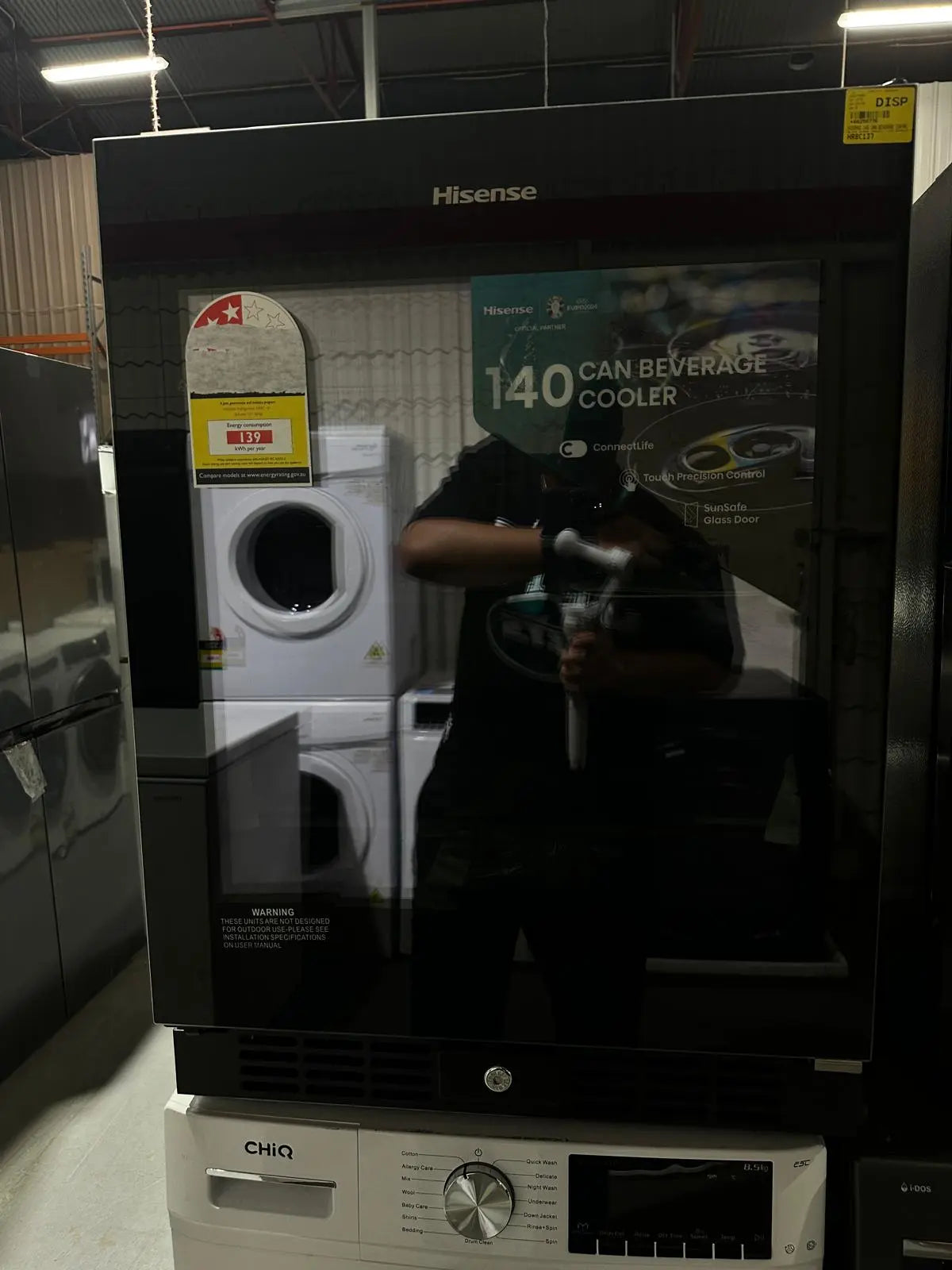 Hisense 140 Can Beverage Cooler HRBC137 / HRBC140 – Factory Seconds (Glass Door, Touch Control, Bar Fridge) | ADELAIDE