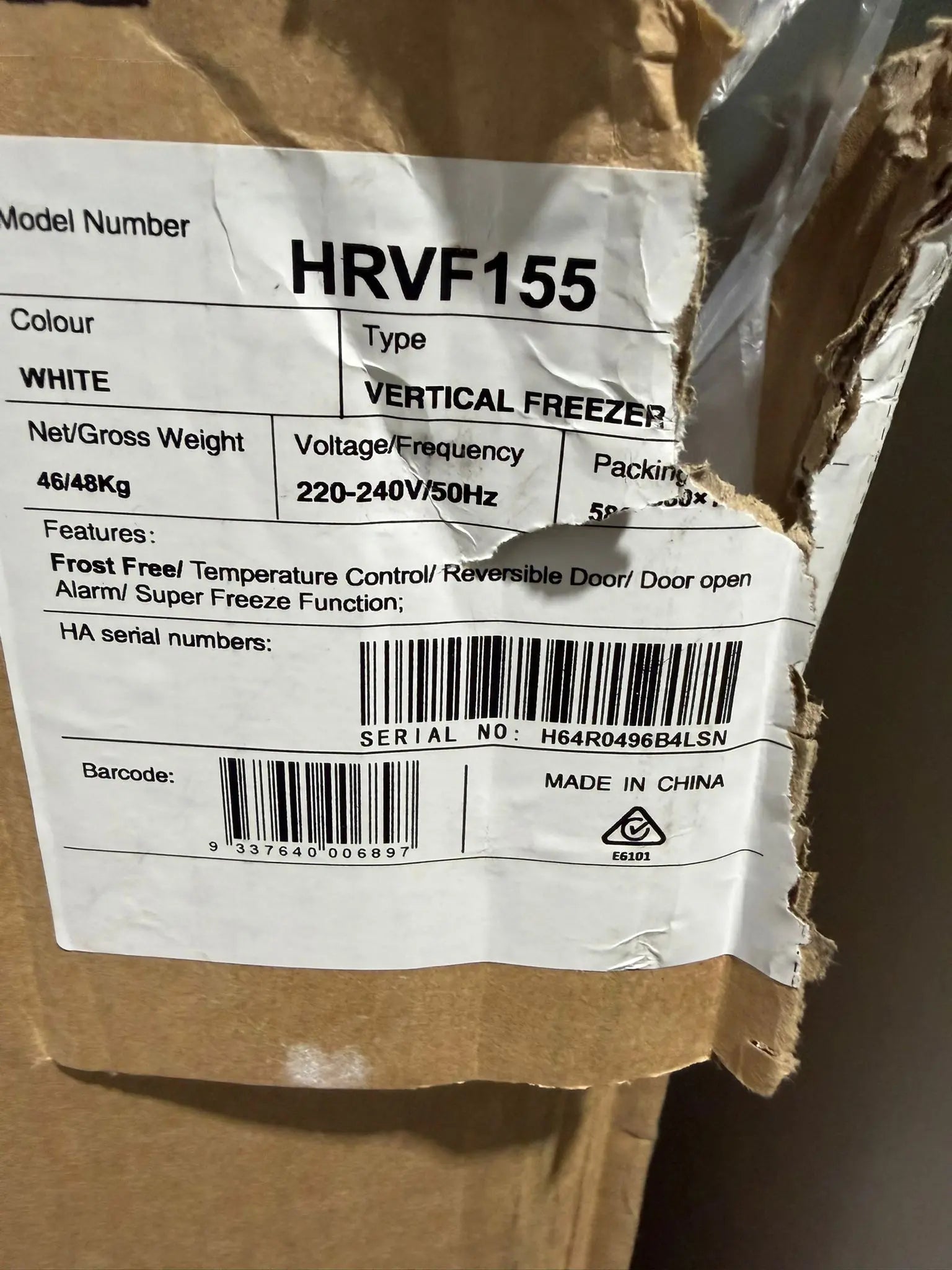 Hisense 155L Upright Freezer – Carton Damaged | BRISBANE