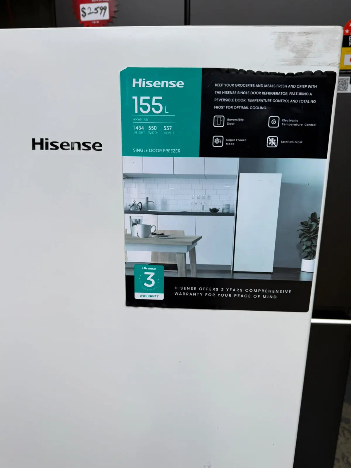 Hisense 155L Upright Freezer – Factory Second | MELBOURNE