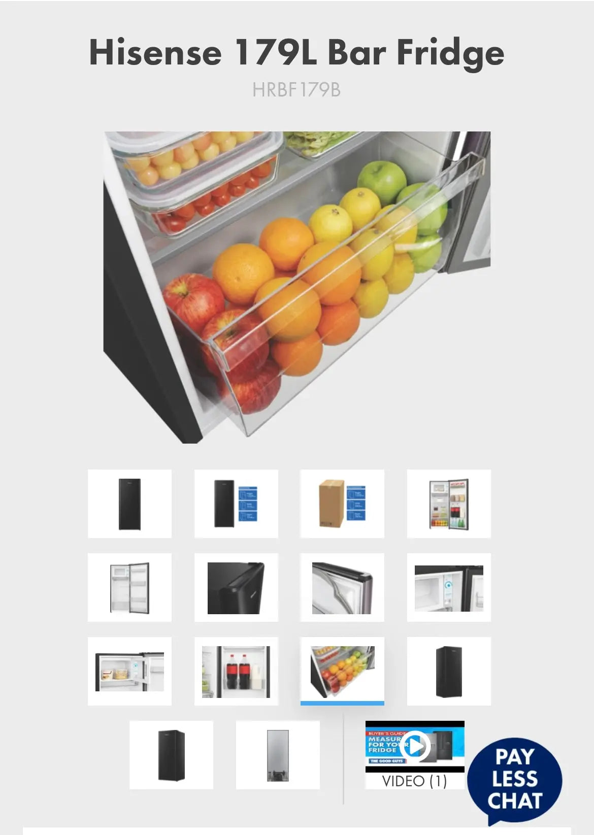 Hisense 179 litres bar fridge | ADELAIDE