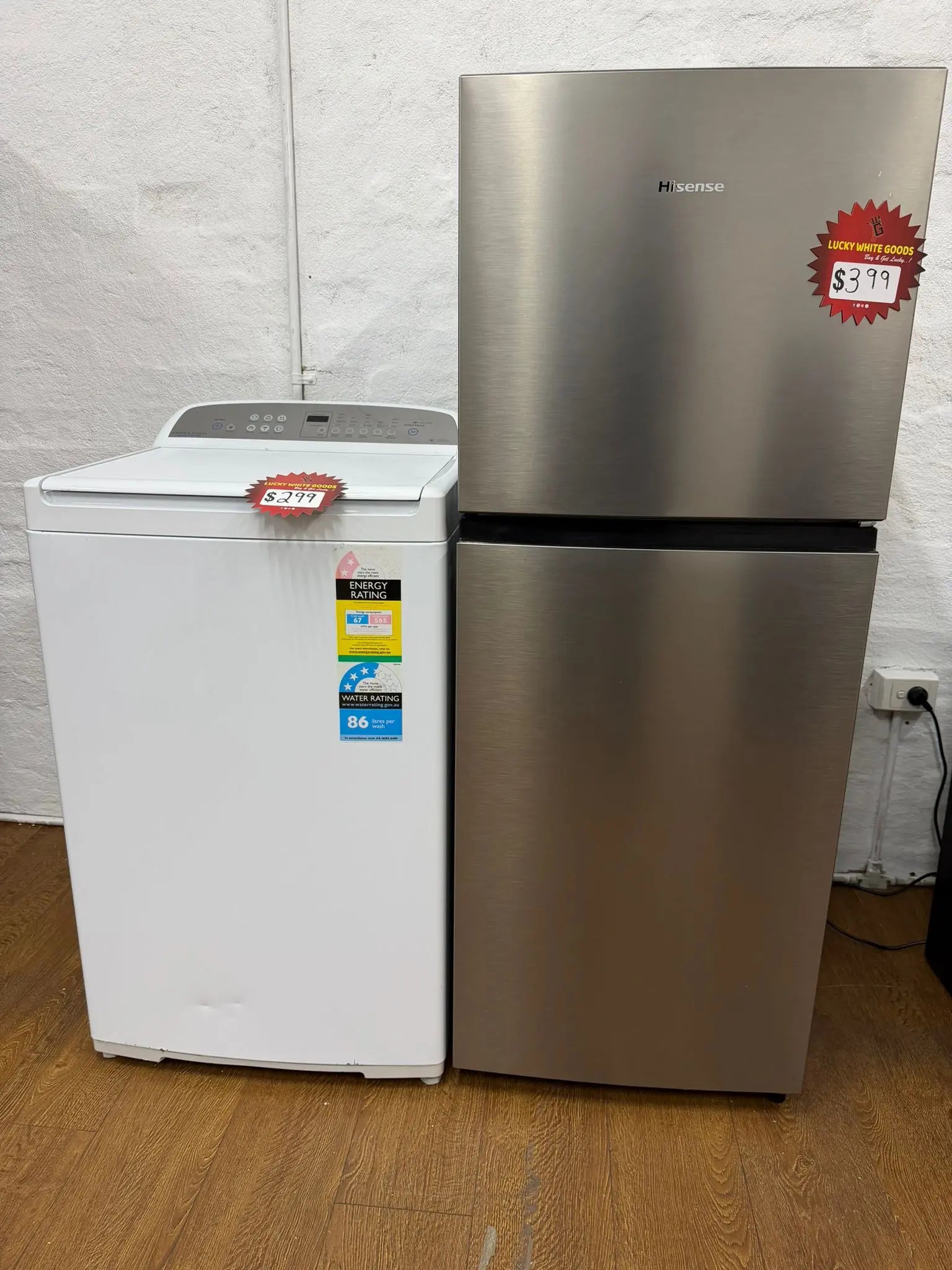 Hisense 205L Fridge Freezer (Factory Seconds) + Fisher & Paykel 7kg Washing Machine (Refurbished) Combo | Reservoir
