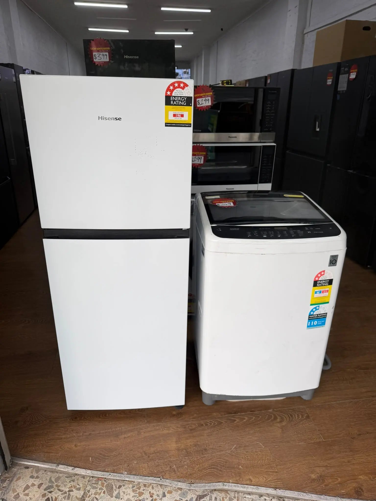 Hisense 205L Refrigerator + LG 7.5kg Top Loader Combo – Refurbished