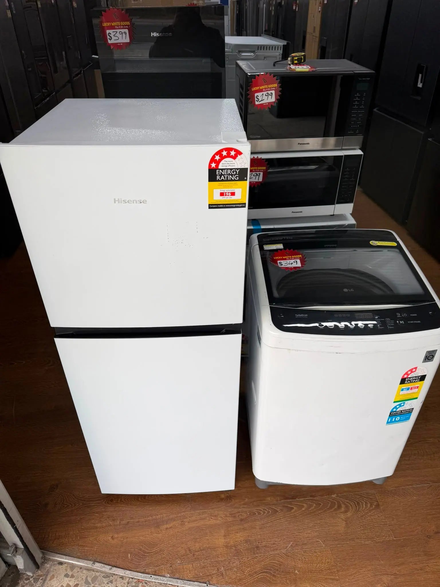 Hisense 205L Refrigerator + LG 7.5kg Top Loader Combo – Refurbished