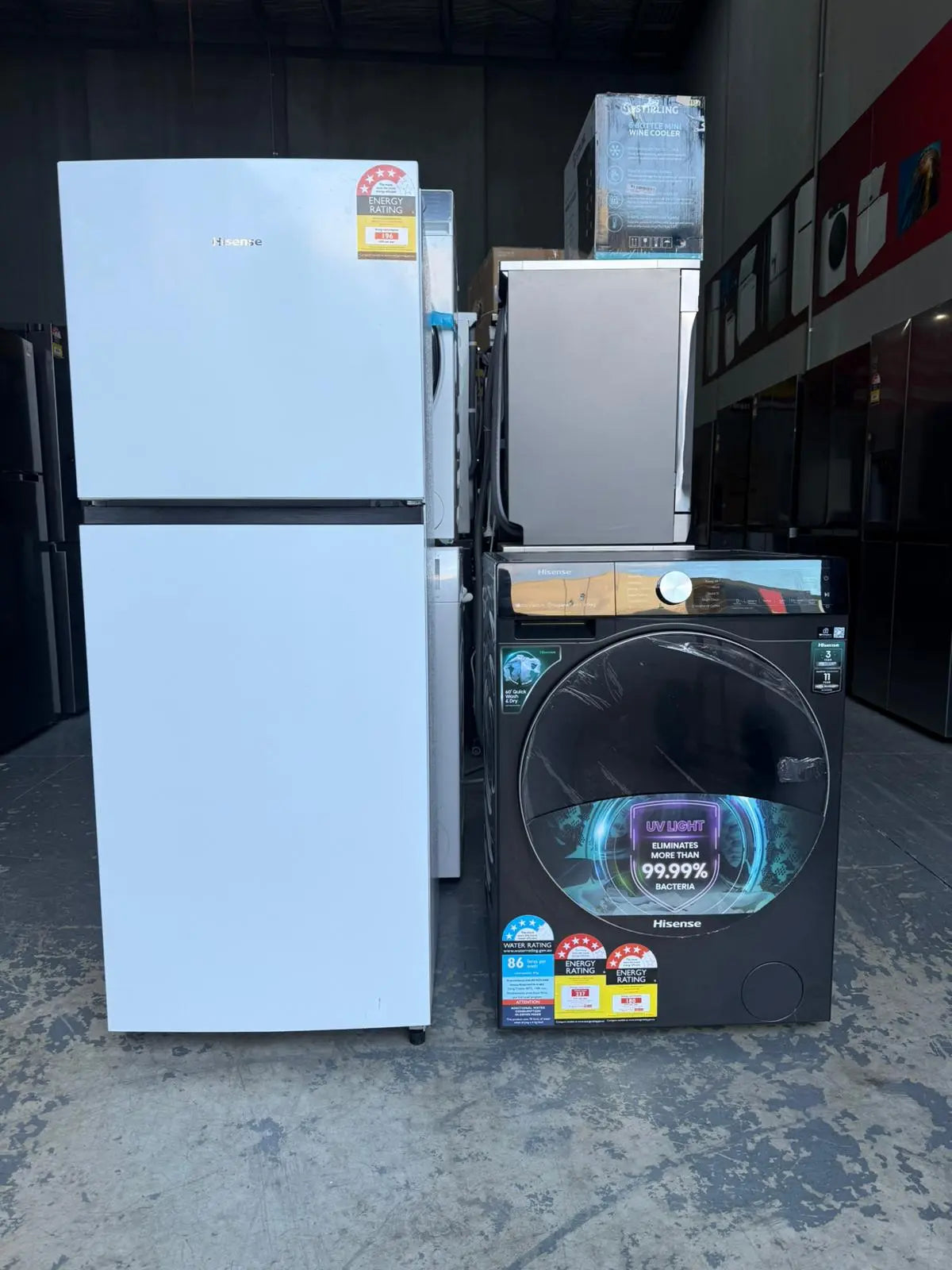 Hisense 205L Top Mount Fridge Freezer (Refurbished) + Hisense 10kg/6kg Washer Dryer Combo (Factory Seconds) – Combo Deal | MELBOURNE