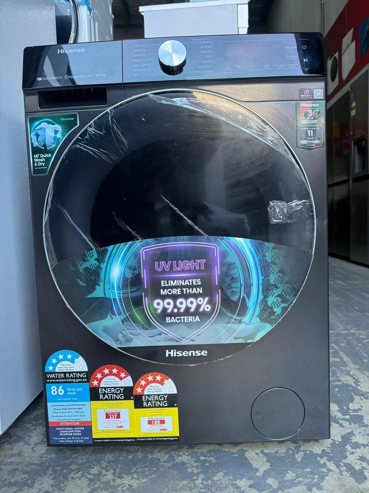 Hisense 205L Top Mount Fridge Freezer (Refurbished) + Hisense 10kg/6kg Washer Dryer Combo (Factory Seconds) – Combo Deal | MELBOURNE
