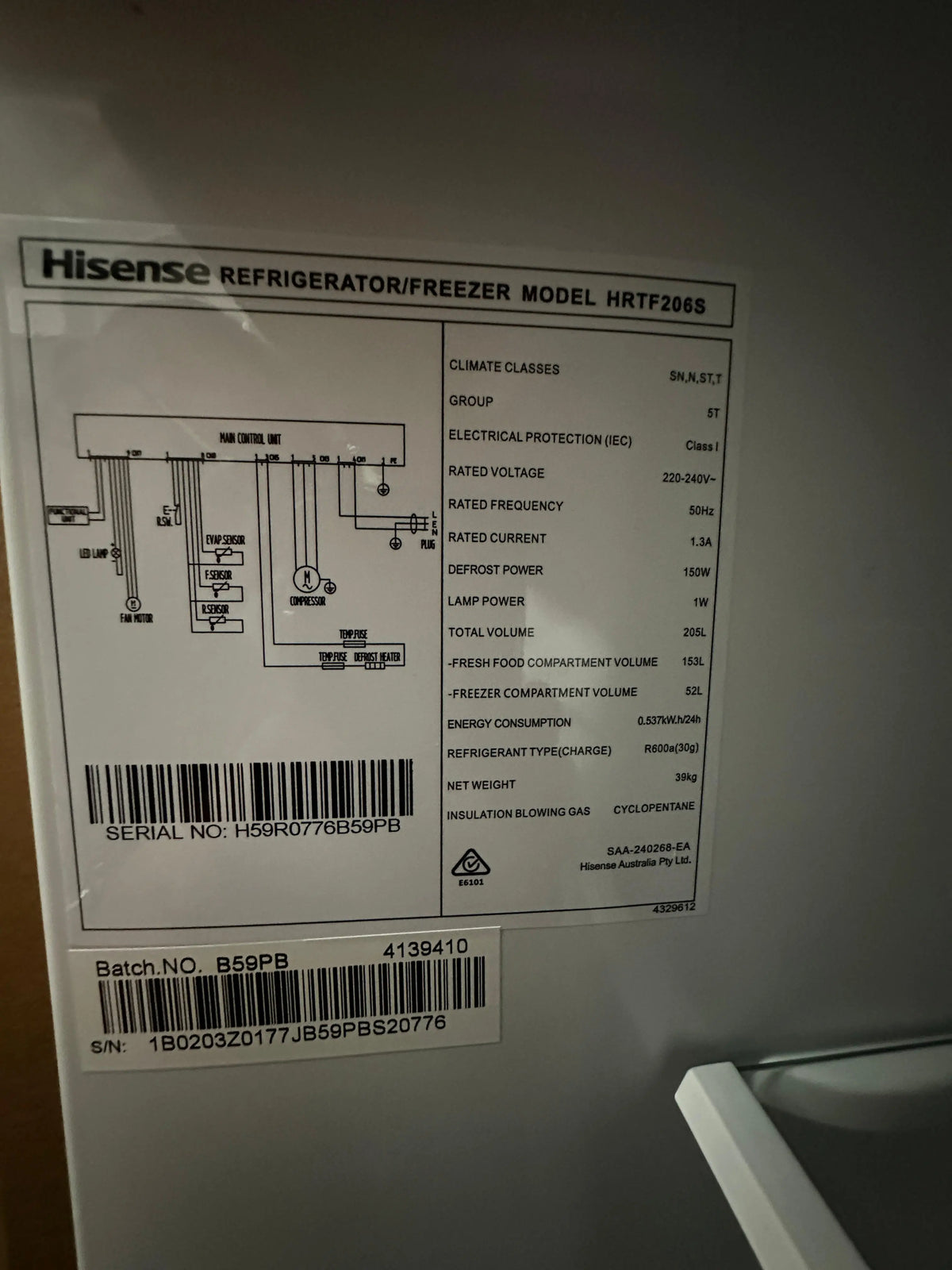 Hisense 205L Top Mount Refrigerator Freezer – Refurbished | ADELAIDE