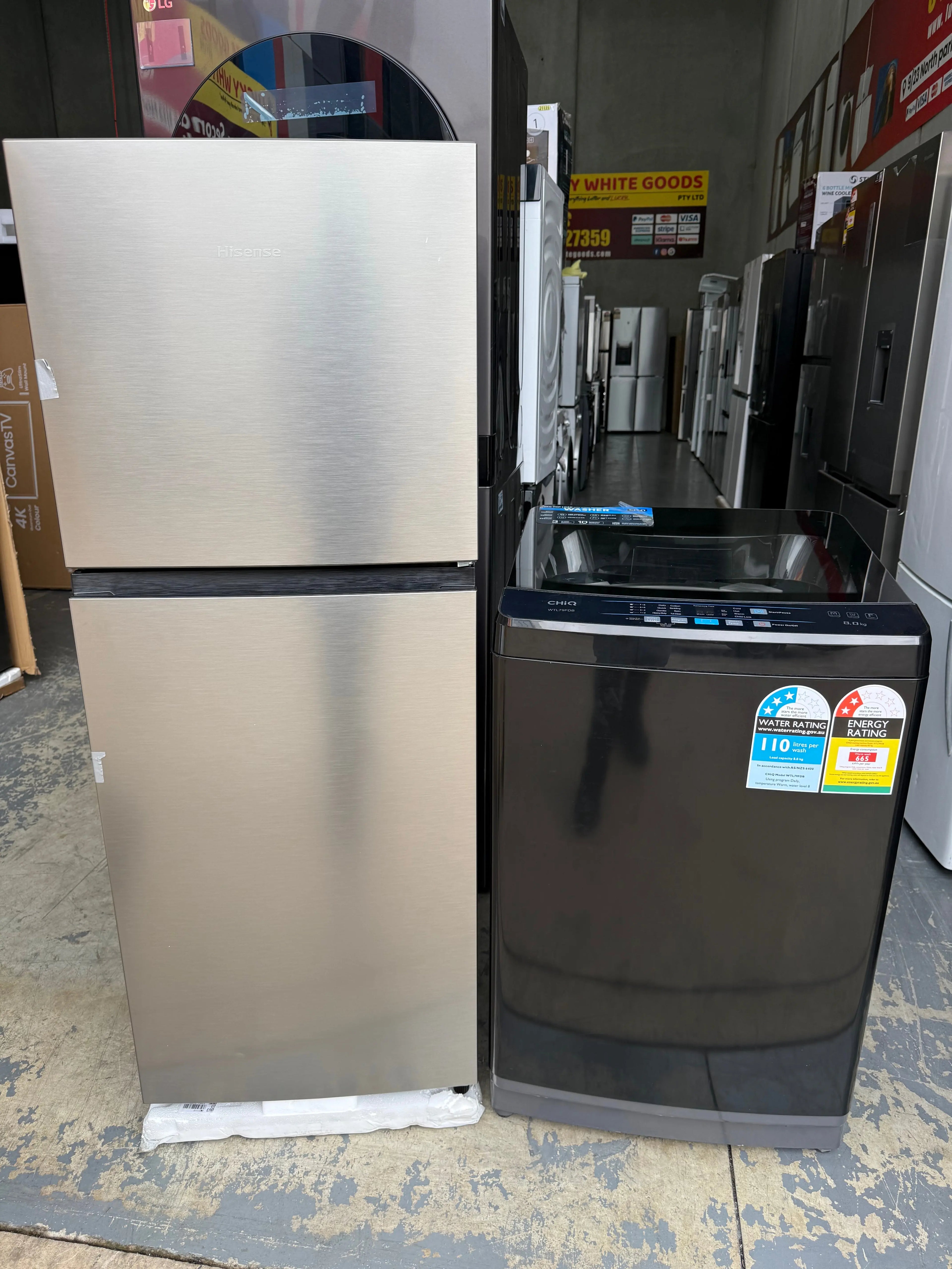 Hisense 206L Fridge + ChiQ 8kg Washing Machine Bundle | MELBOURNE