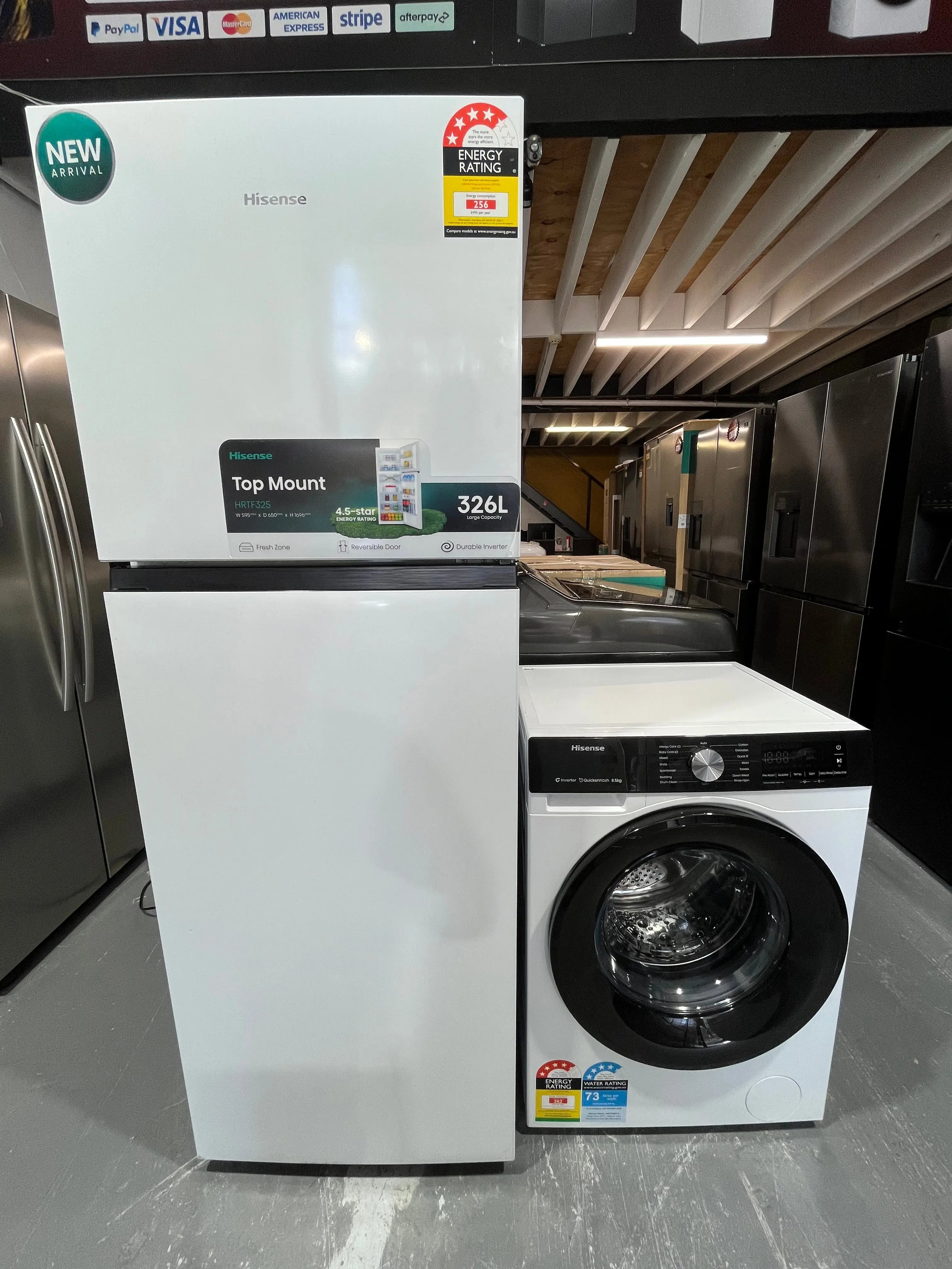 Hisense 325L Refurbished fridge freezer Hisense 8.5kgs washing machine | ALEXANDRIA