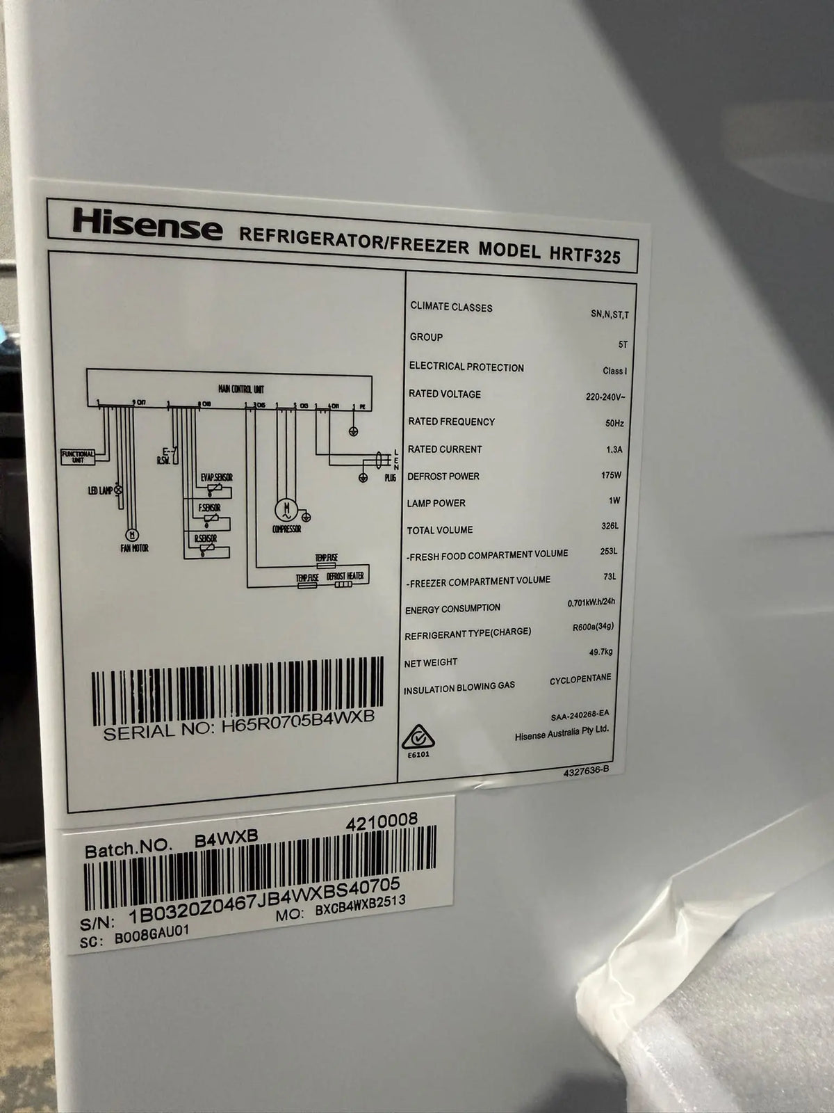 Hisense 326L Top Mount Refrigerator – Factory Second | MELBOURNE